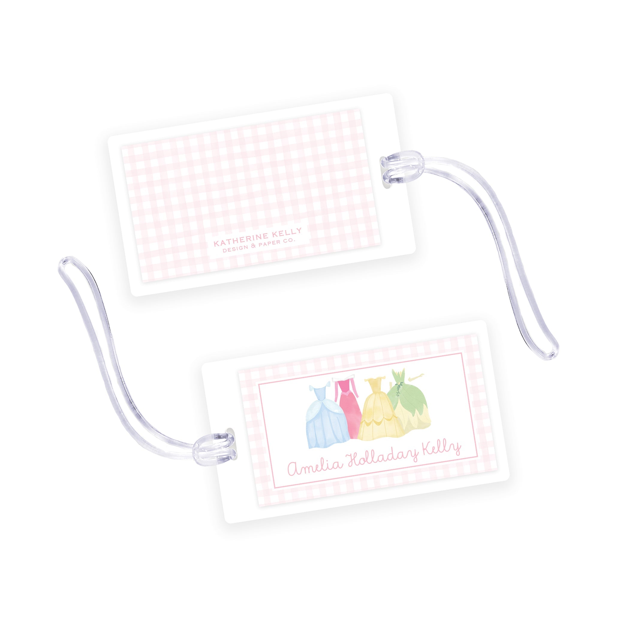 Princess Dresses Laminated Bag Tag