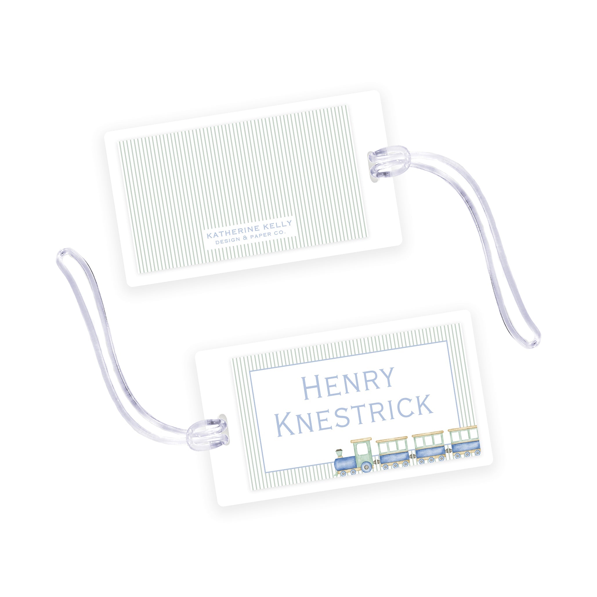 Train Laminated Bag Tag