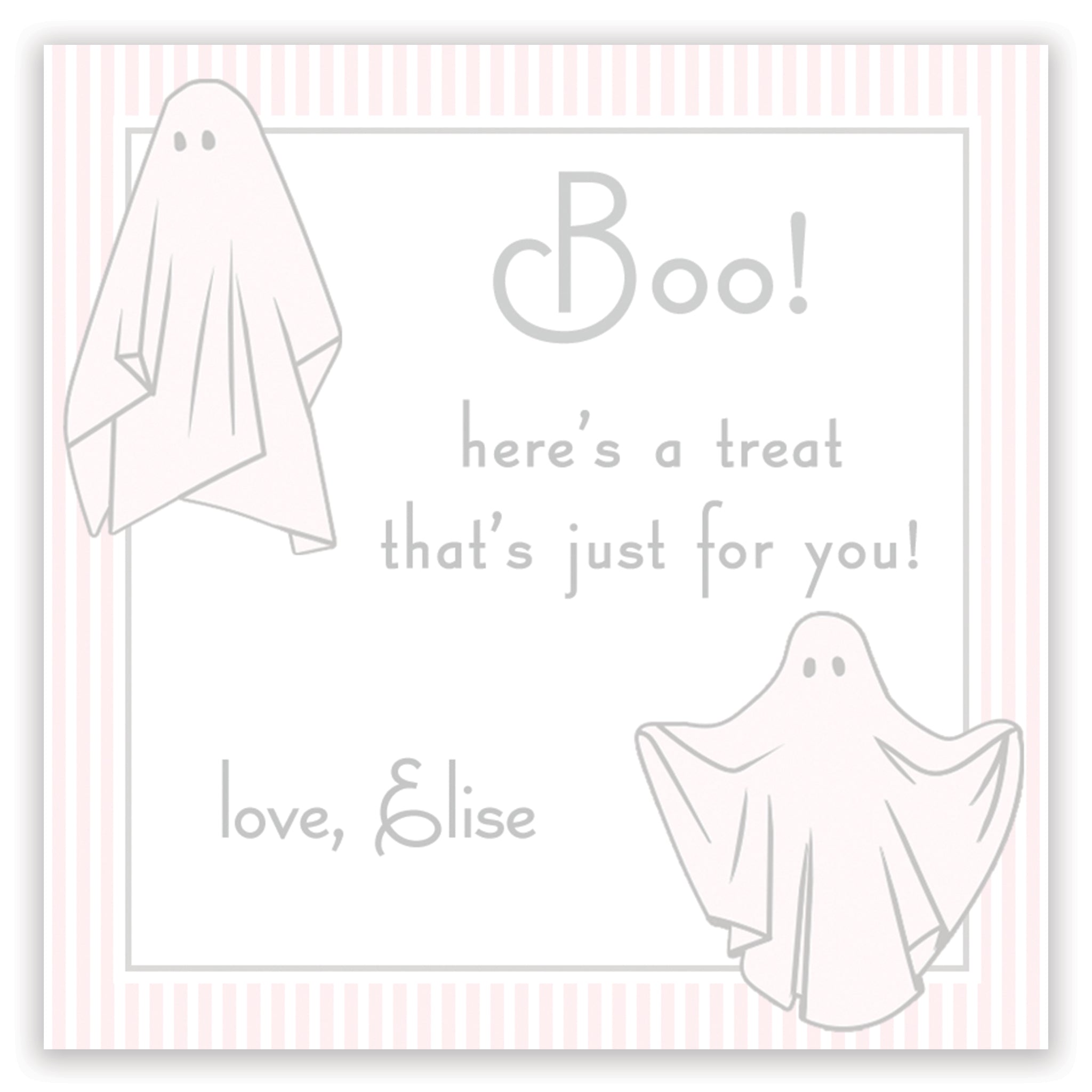 Pink Spooky Ghost Halloween Card