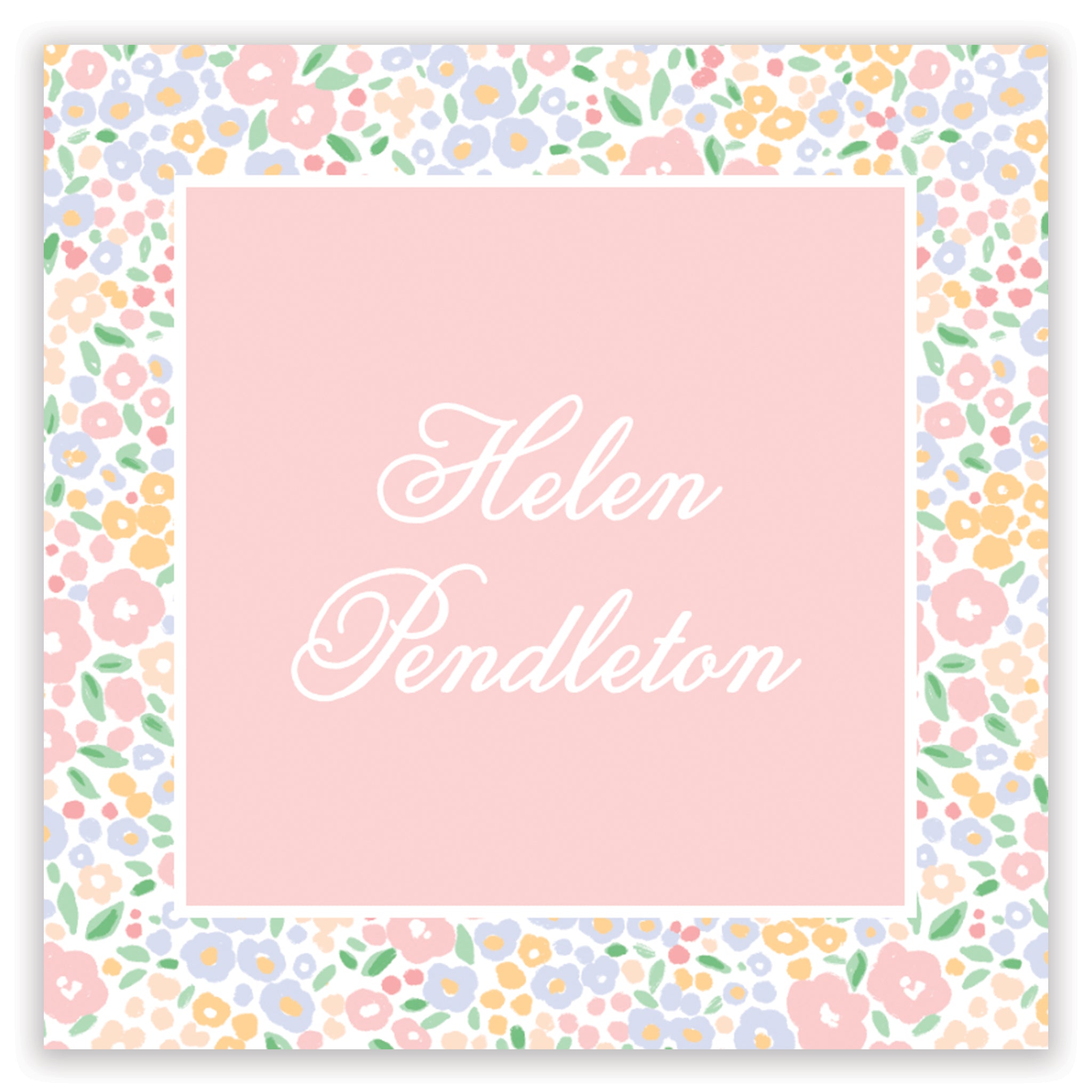Pink Ditsy Floral Enclosure Card