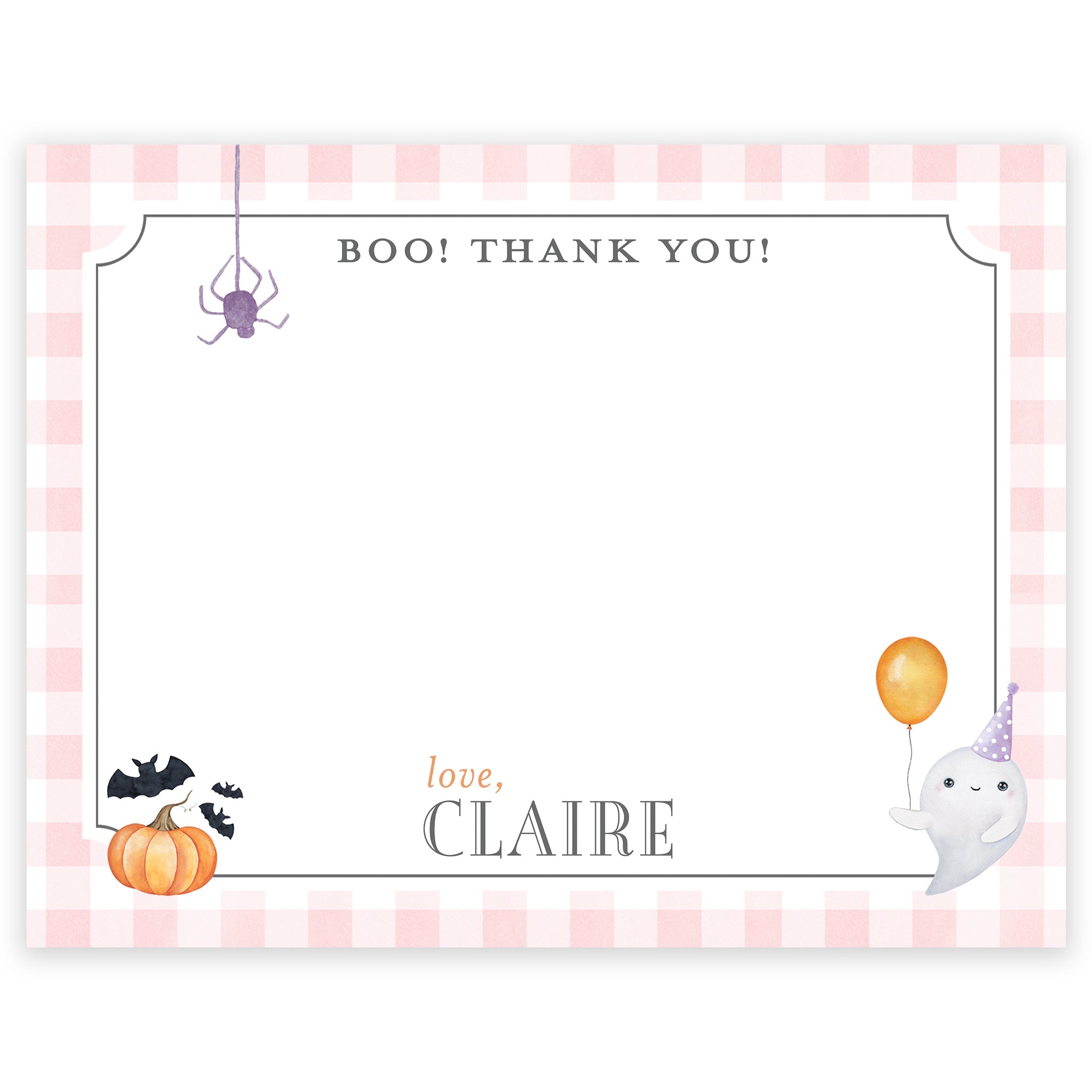 Sweet & Spooky Pink Notecard