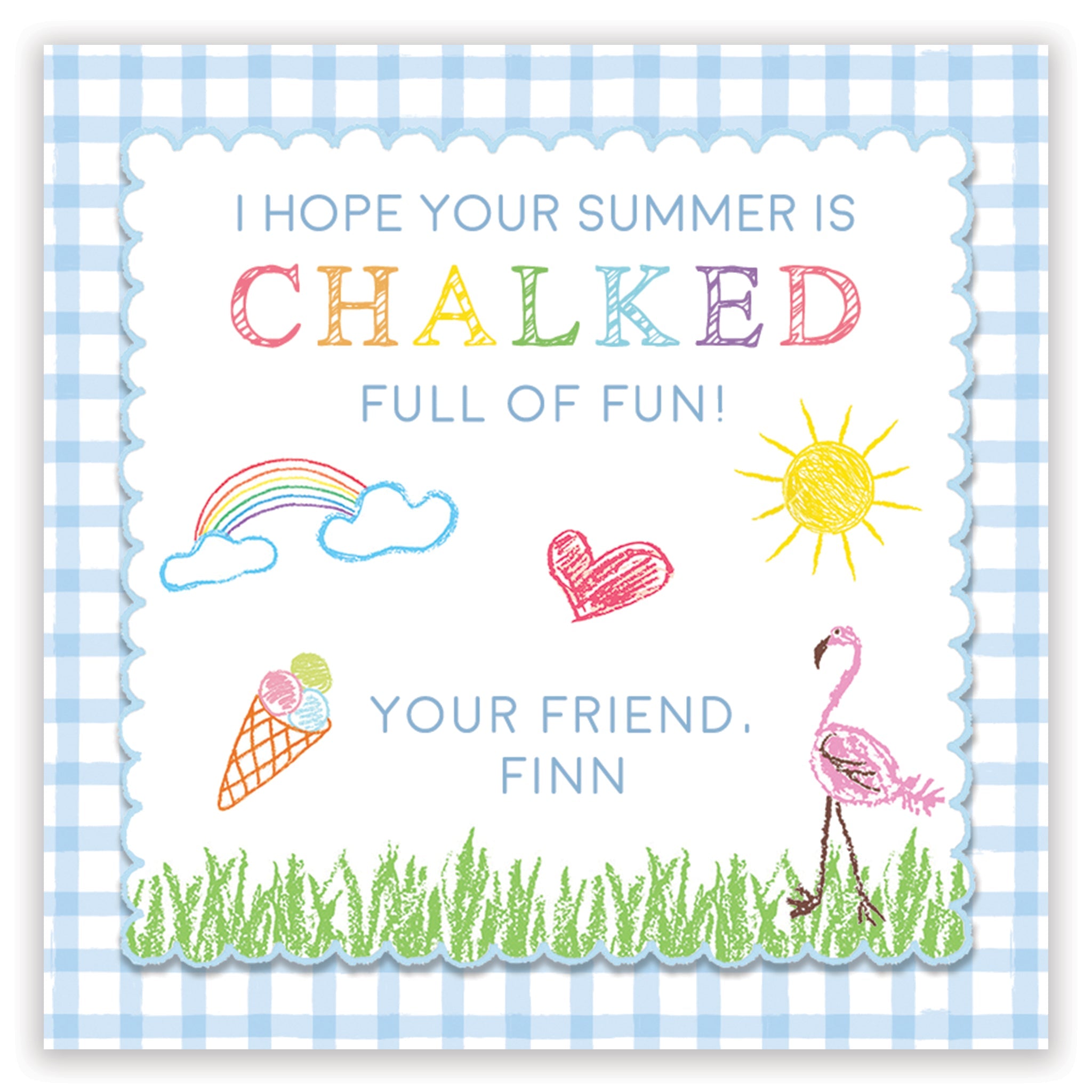 Chalked Full Of Fun Blue Enclosure Card
