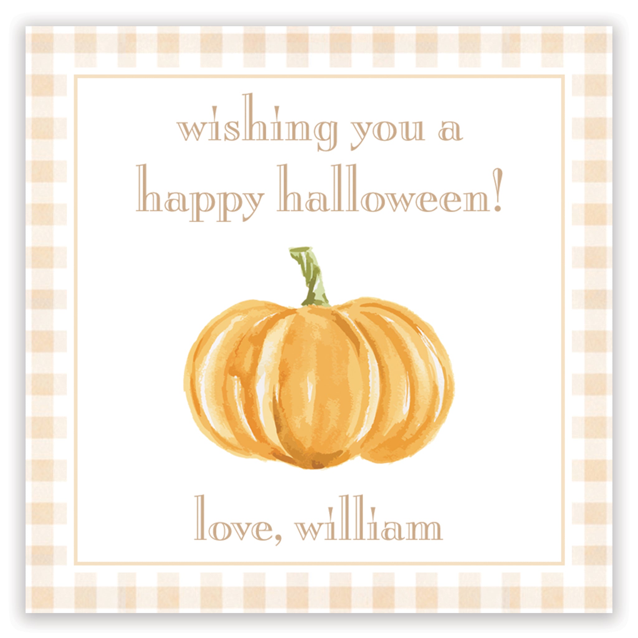 Orange Pumpkin Halloween Card