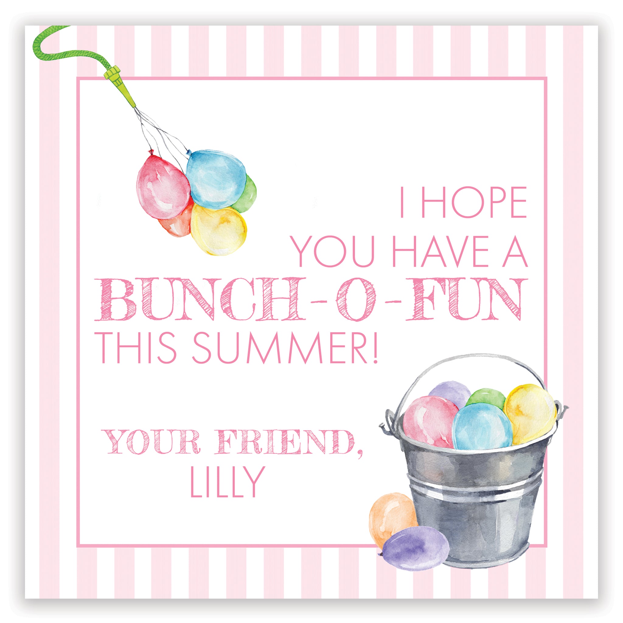 Pink Bunch-o-fun Pink Enclosure Card