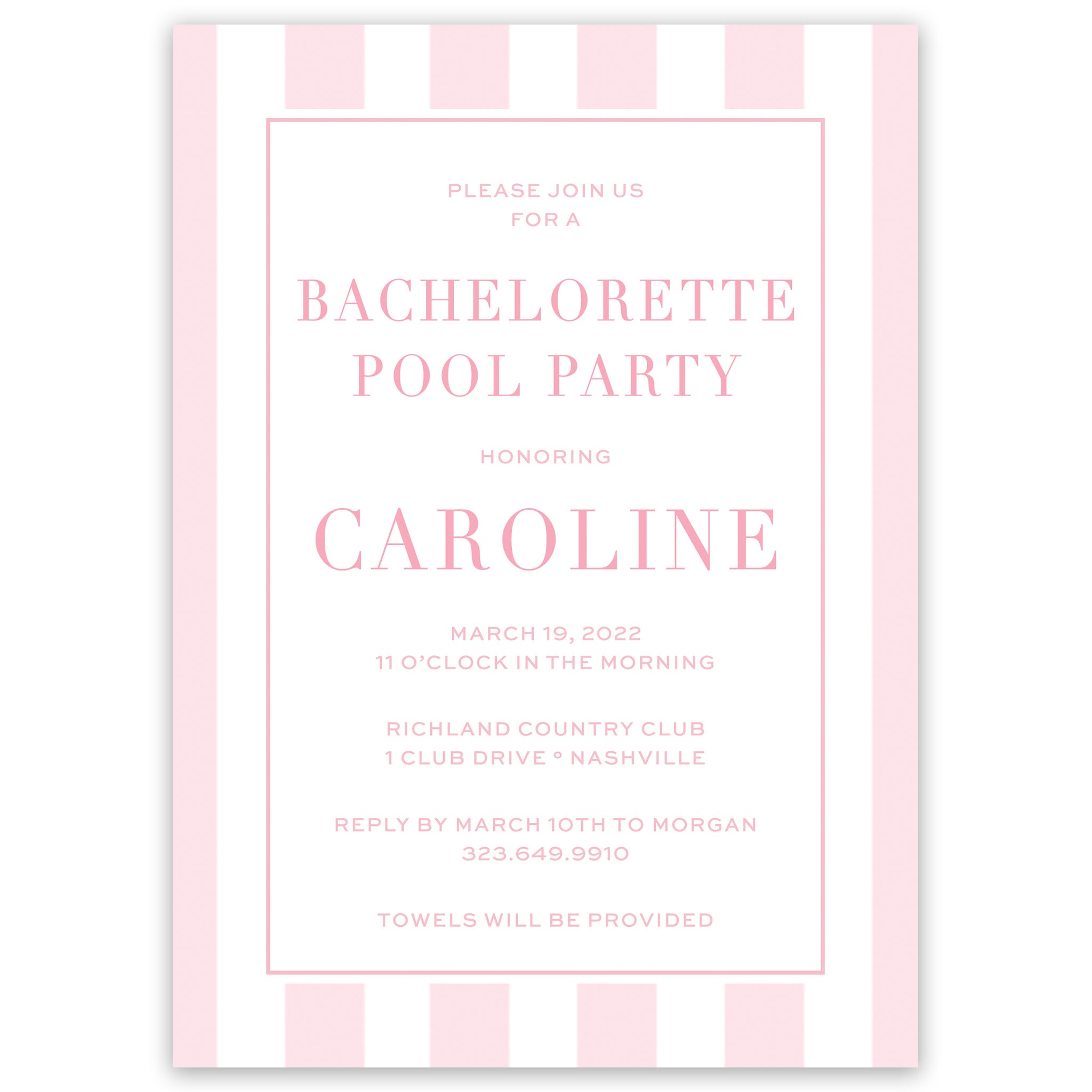 Cabana Stripe Party Invitation