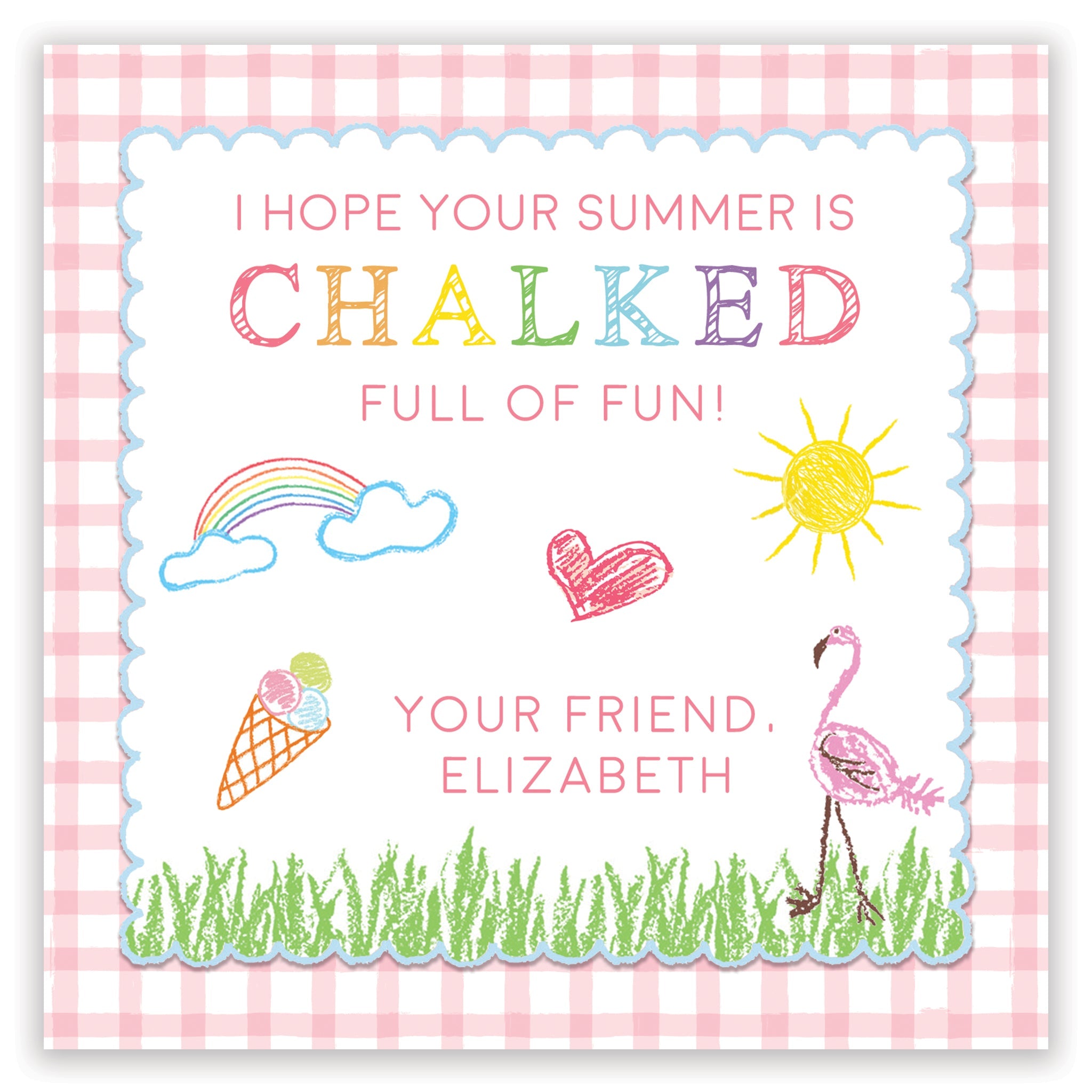Chalked Full Of Fun Pink Enclosure Card