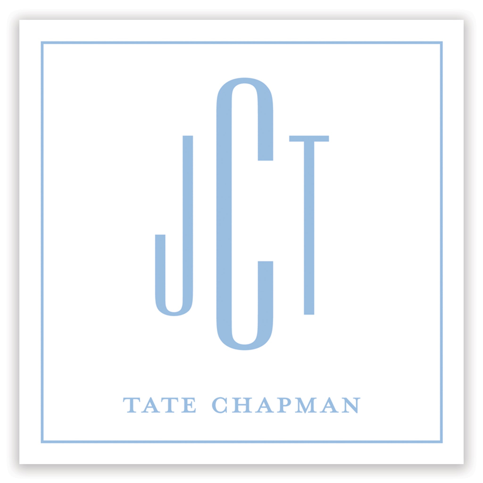 Classic Blue Monogram Enclosure Card