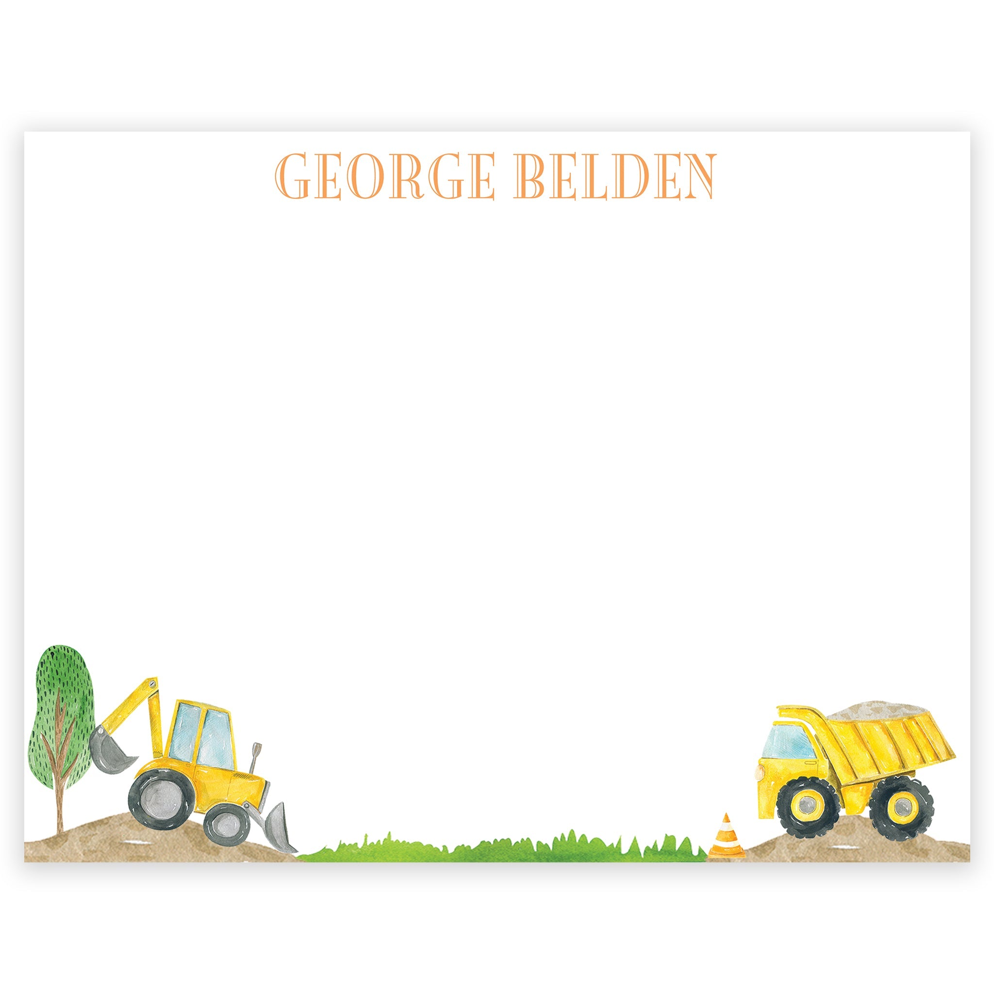Construction Zone Notecard