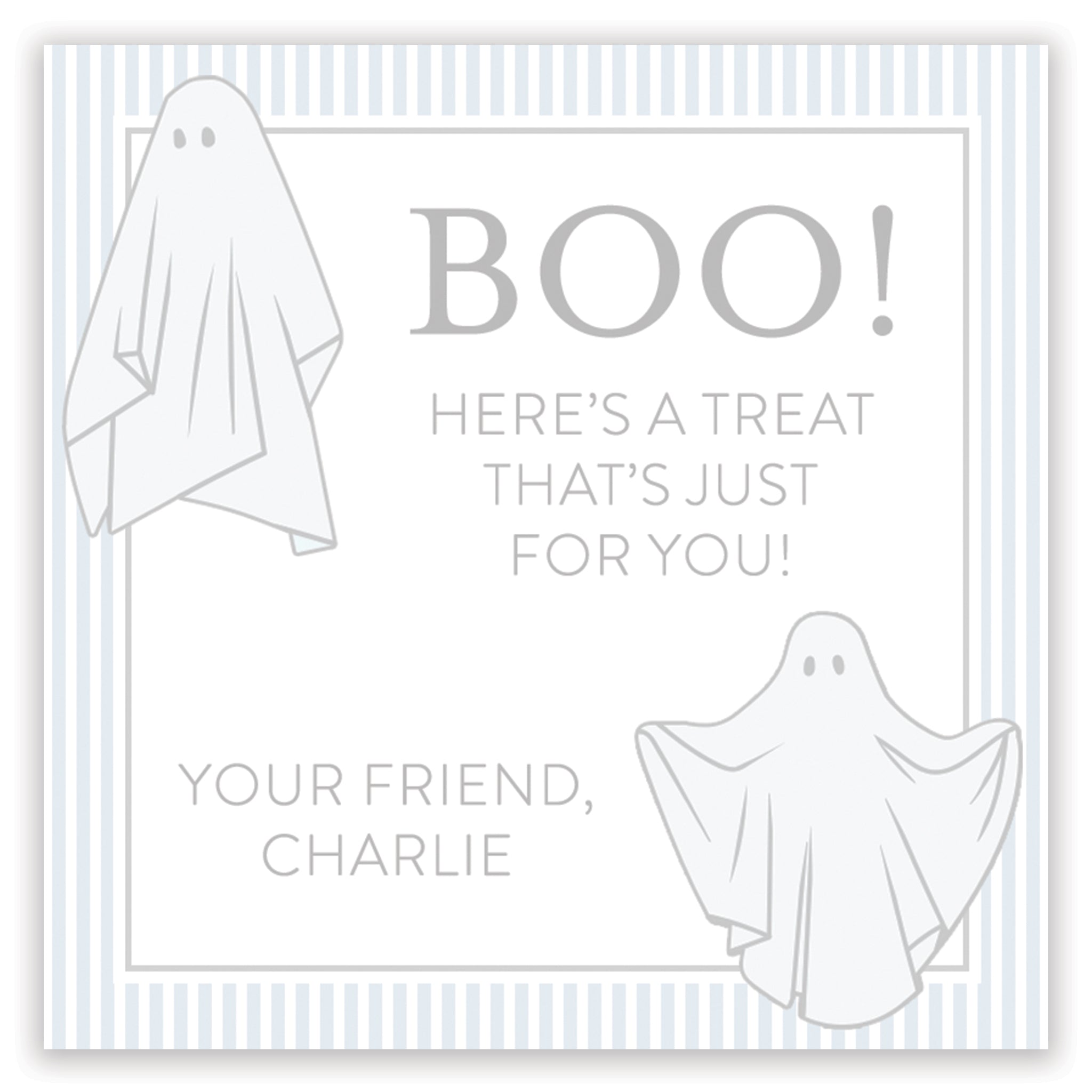 Blue Spooky Ghost Halloween Card