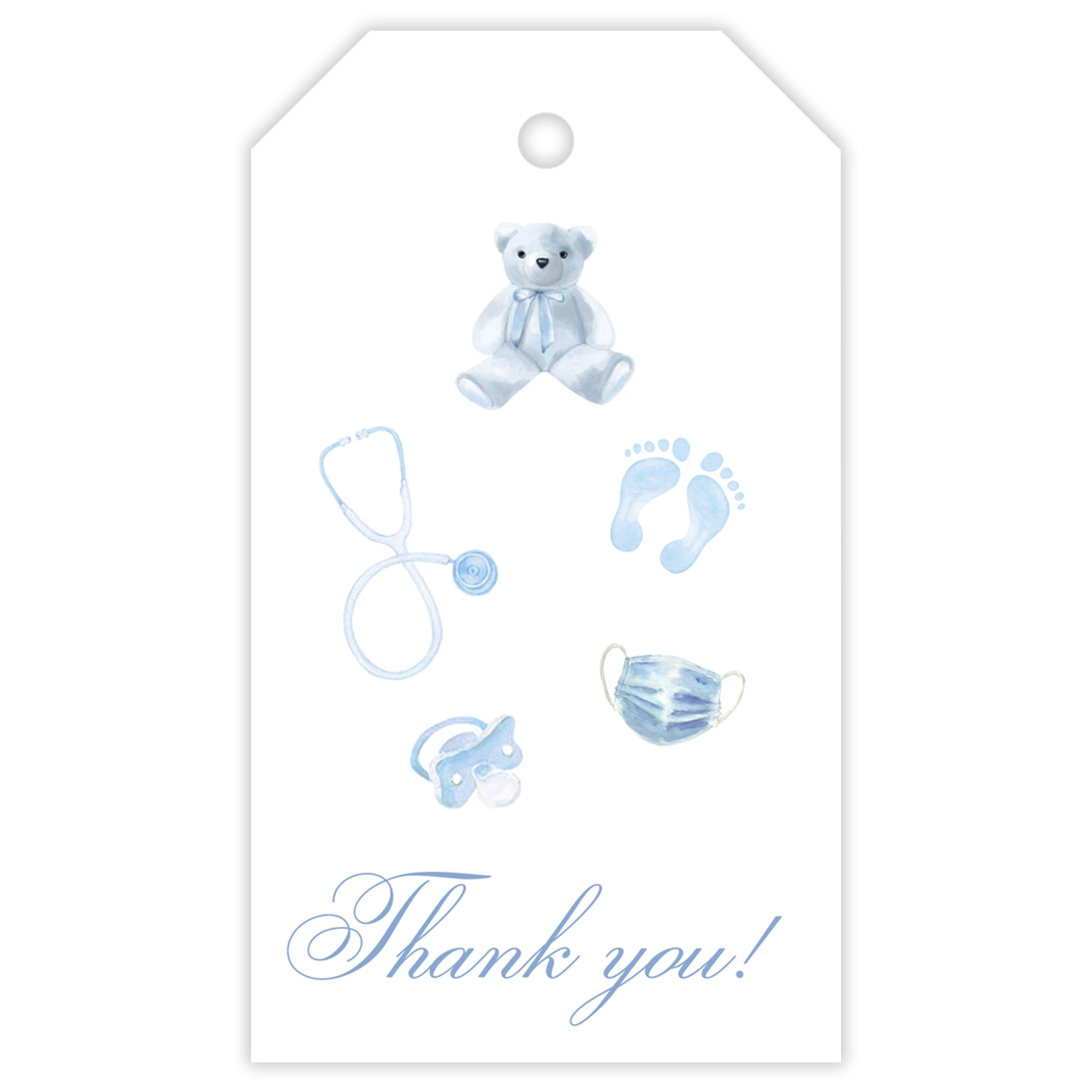 Blue Hospital Thank You Tag
