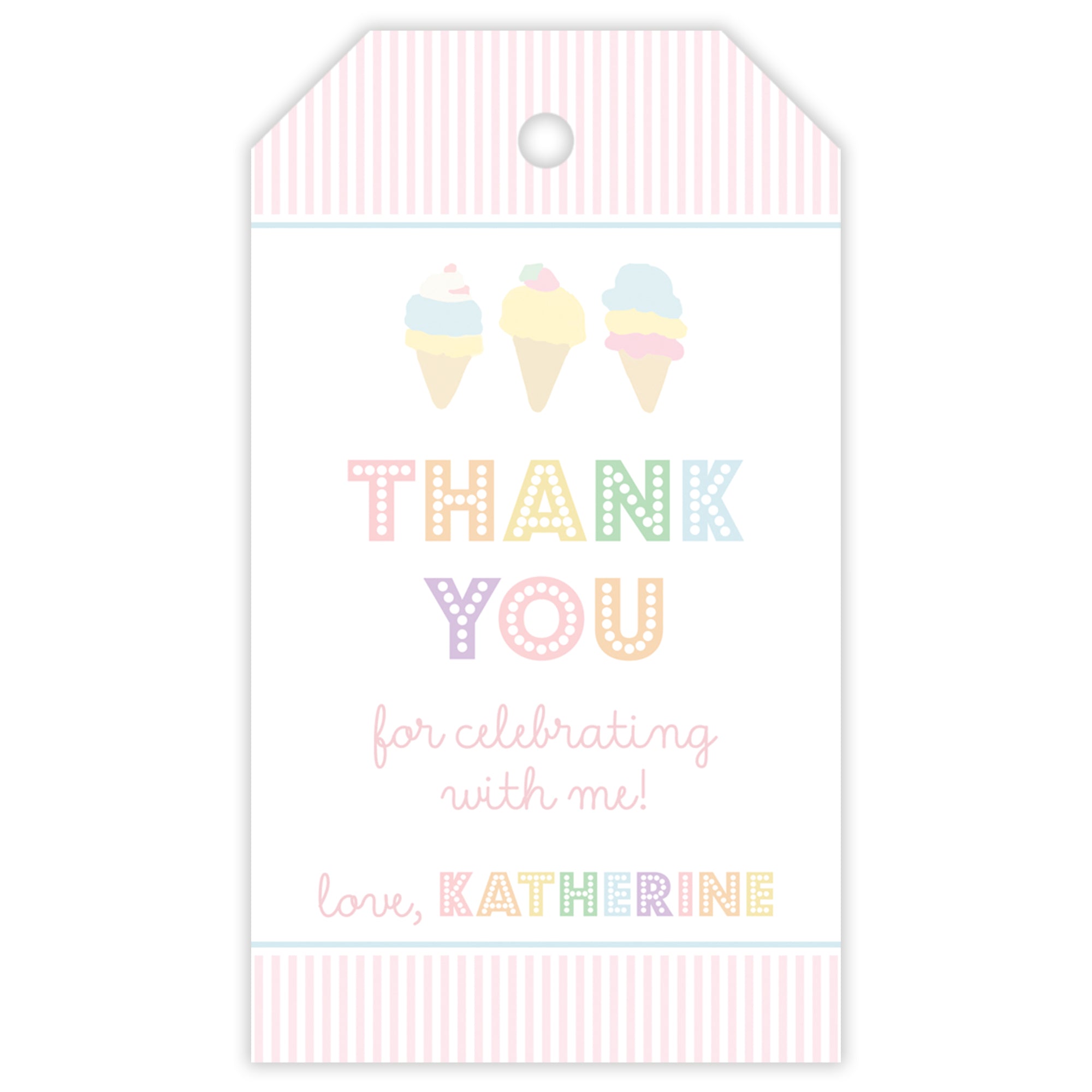 Ice Cream Social Party Favor Tag