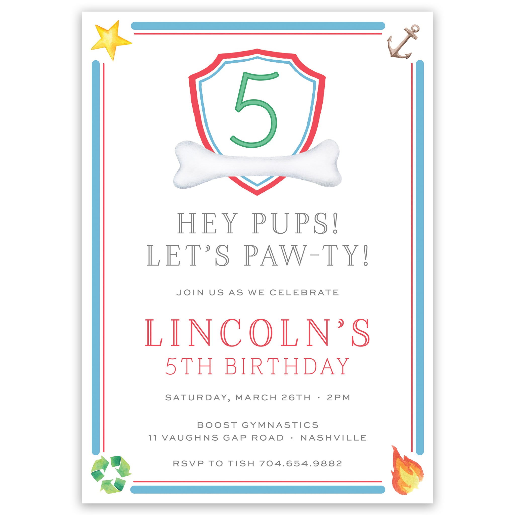 Party Pups Birthday Invitation