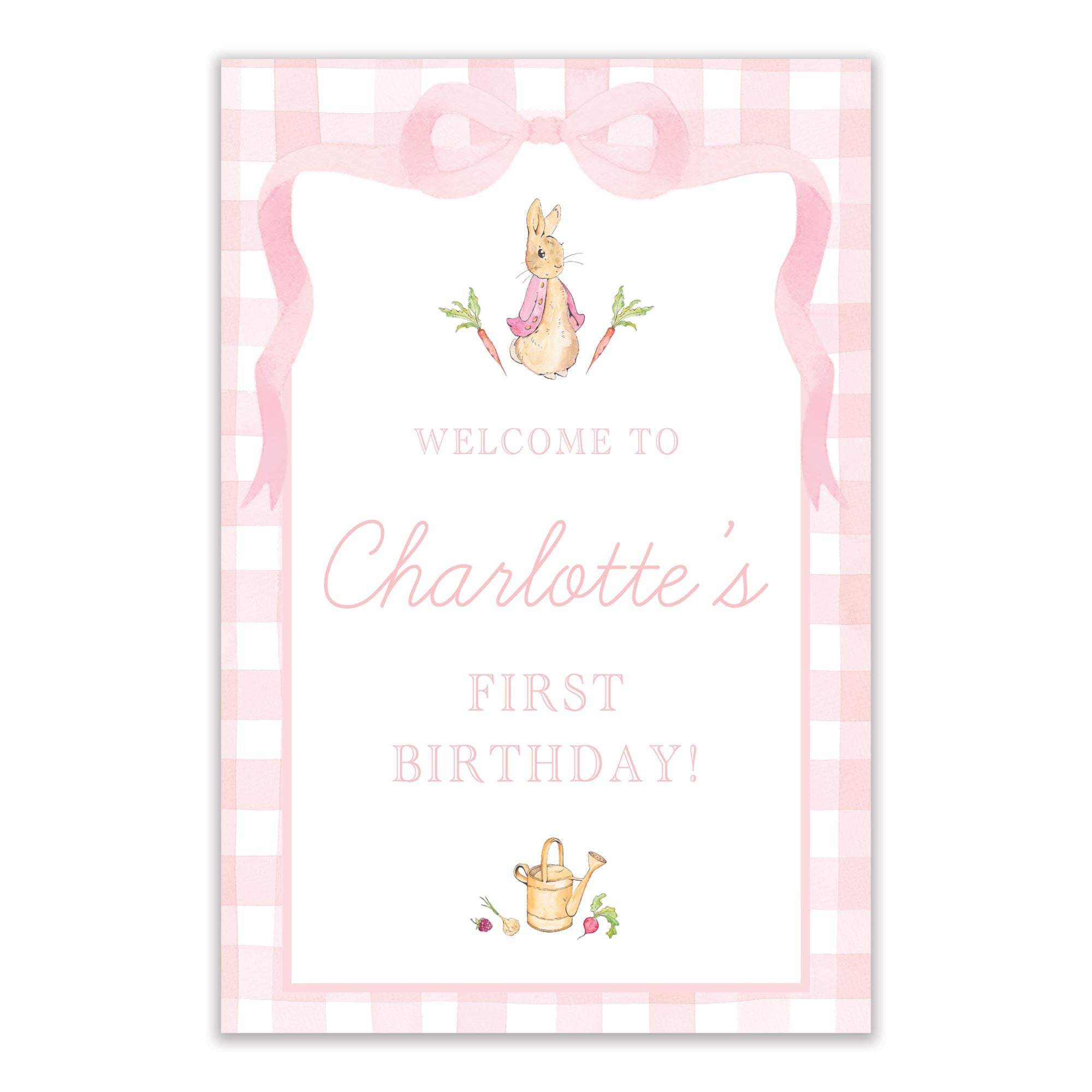 Pink Peter Rabbit Welcome Sign