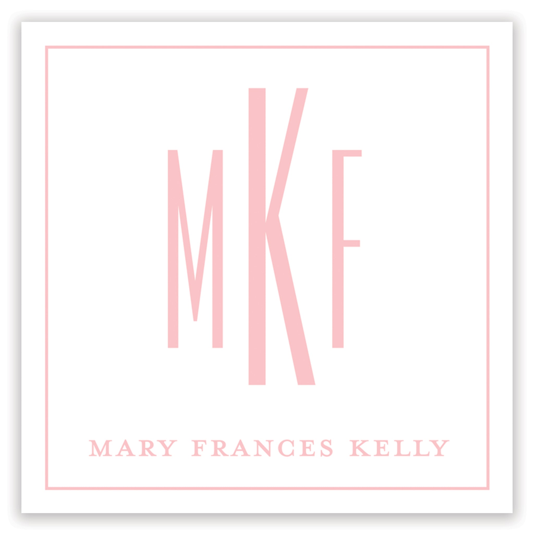Classic Pink Monogram Enclosure Card