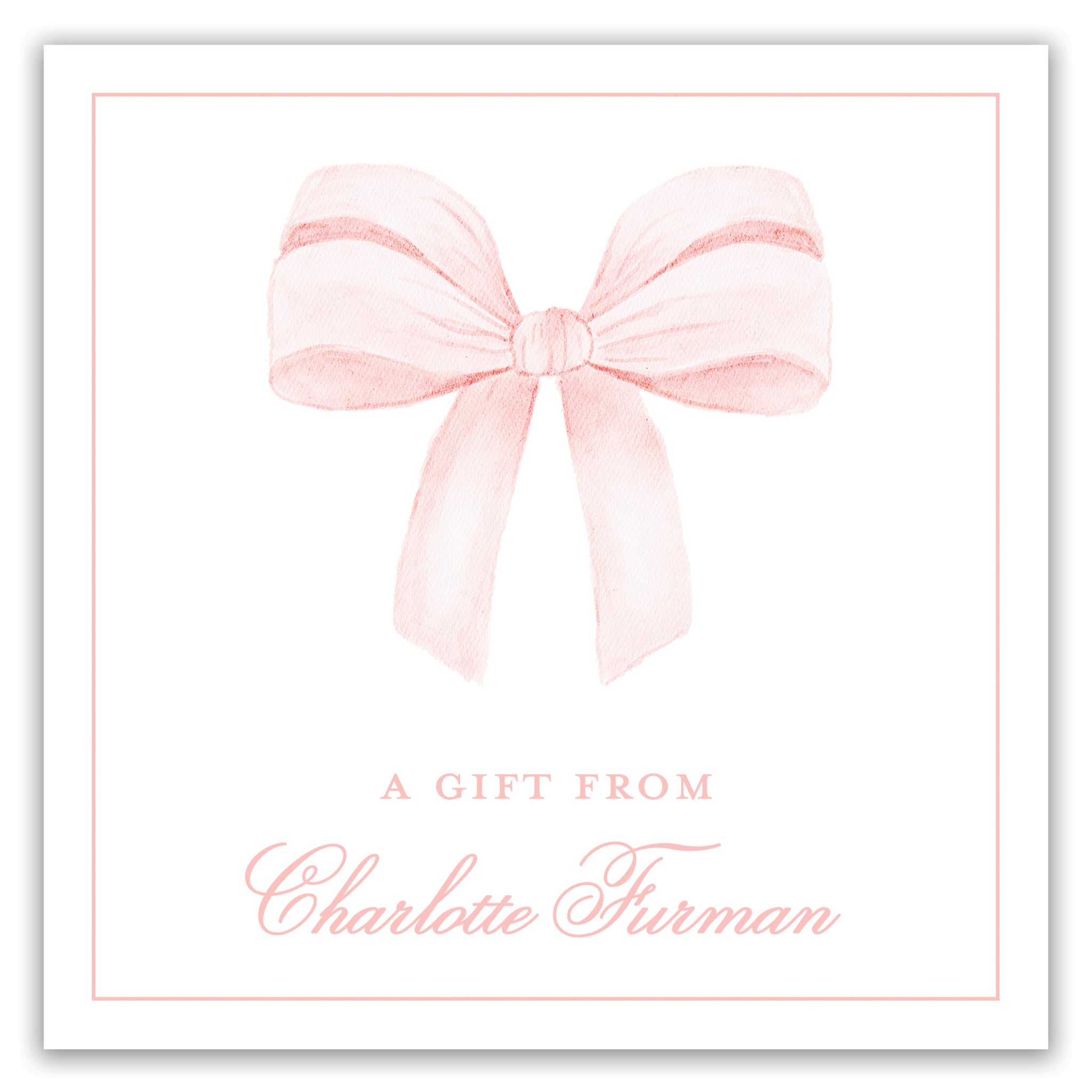 Pink Bow Enclosure Card
