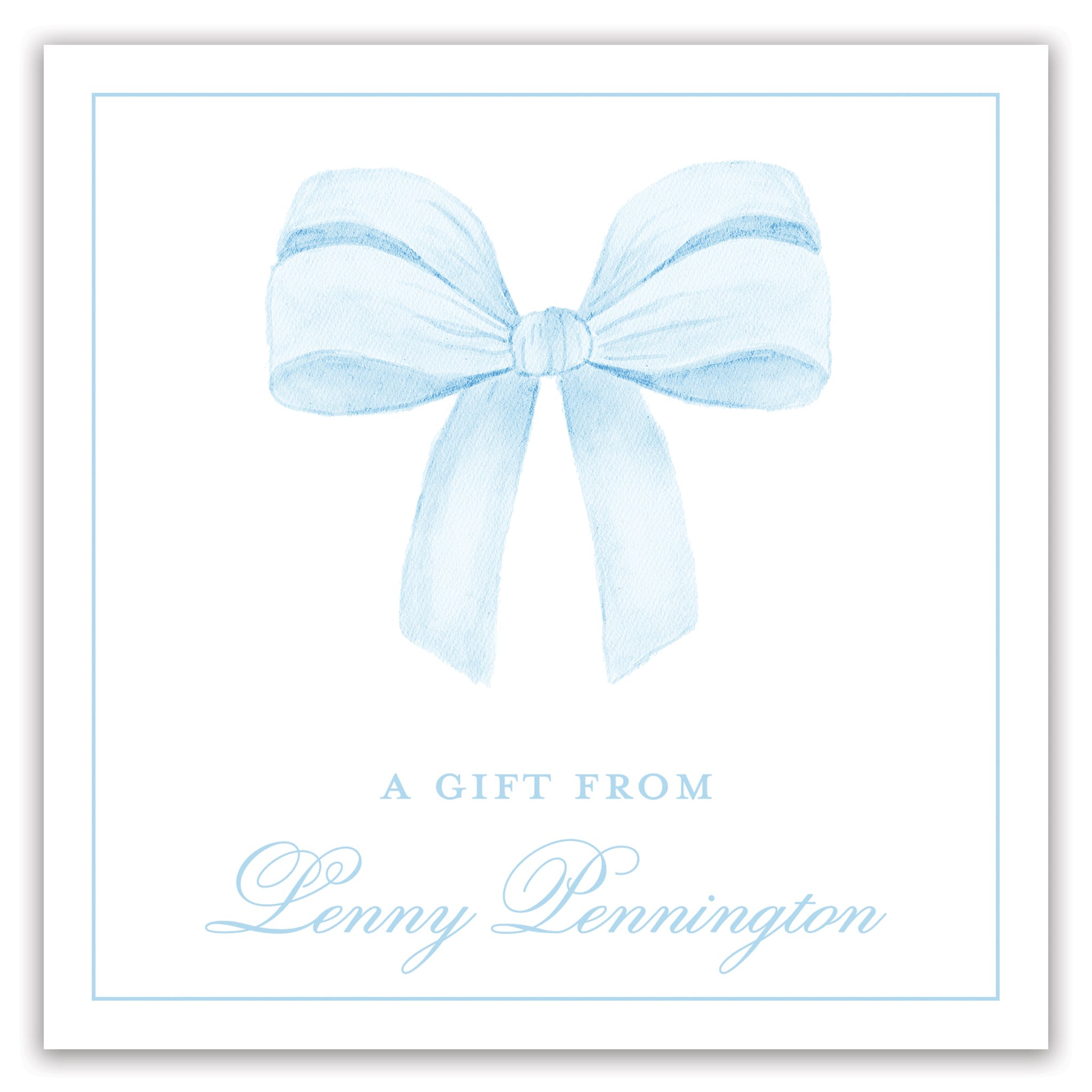 Blue Bow Enclosure Card