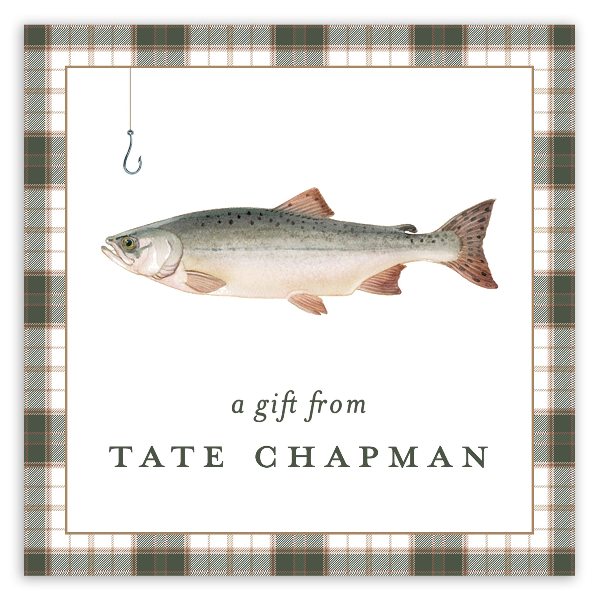 Plaid Fish Enclosure Card