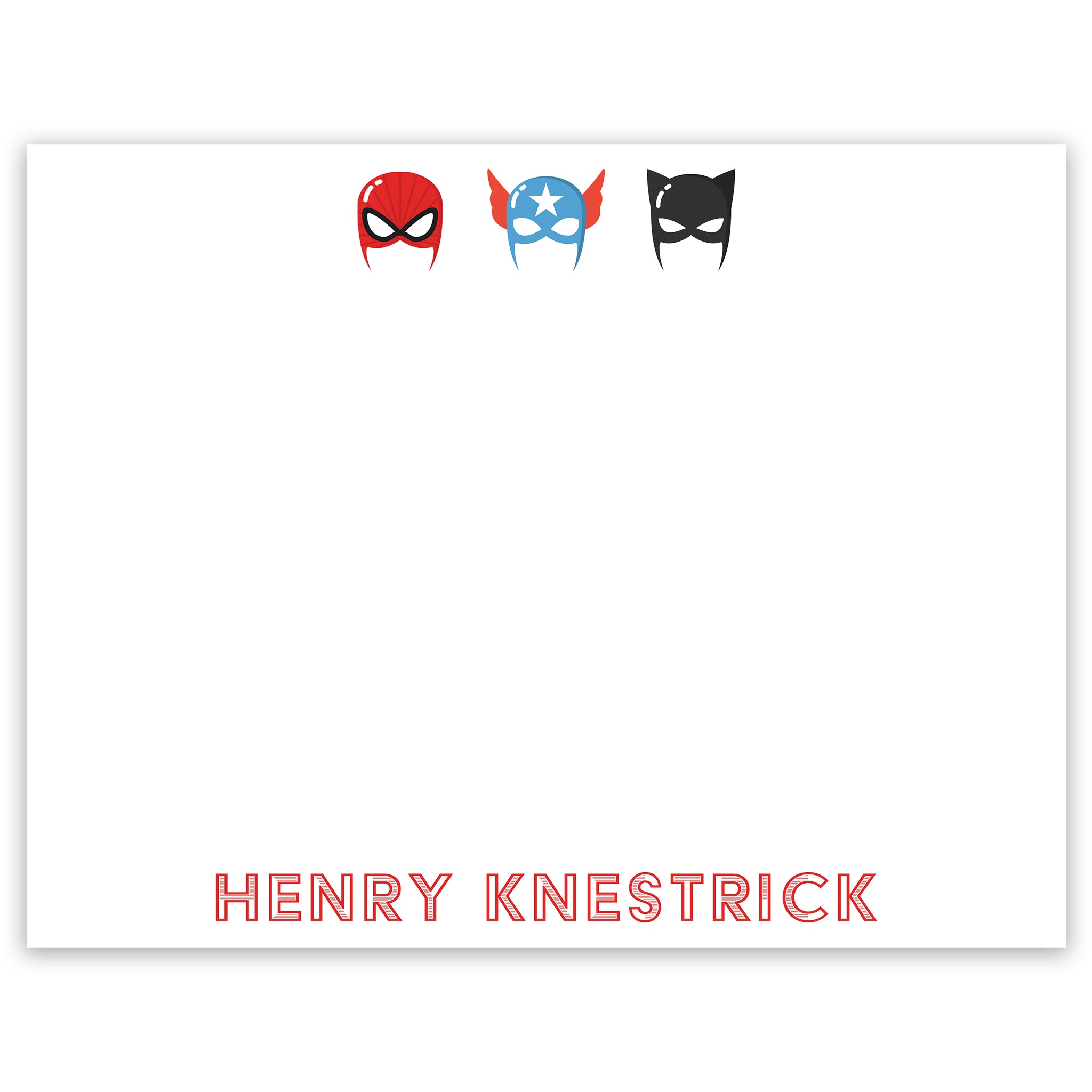 Superhero Notecard