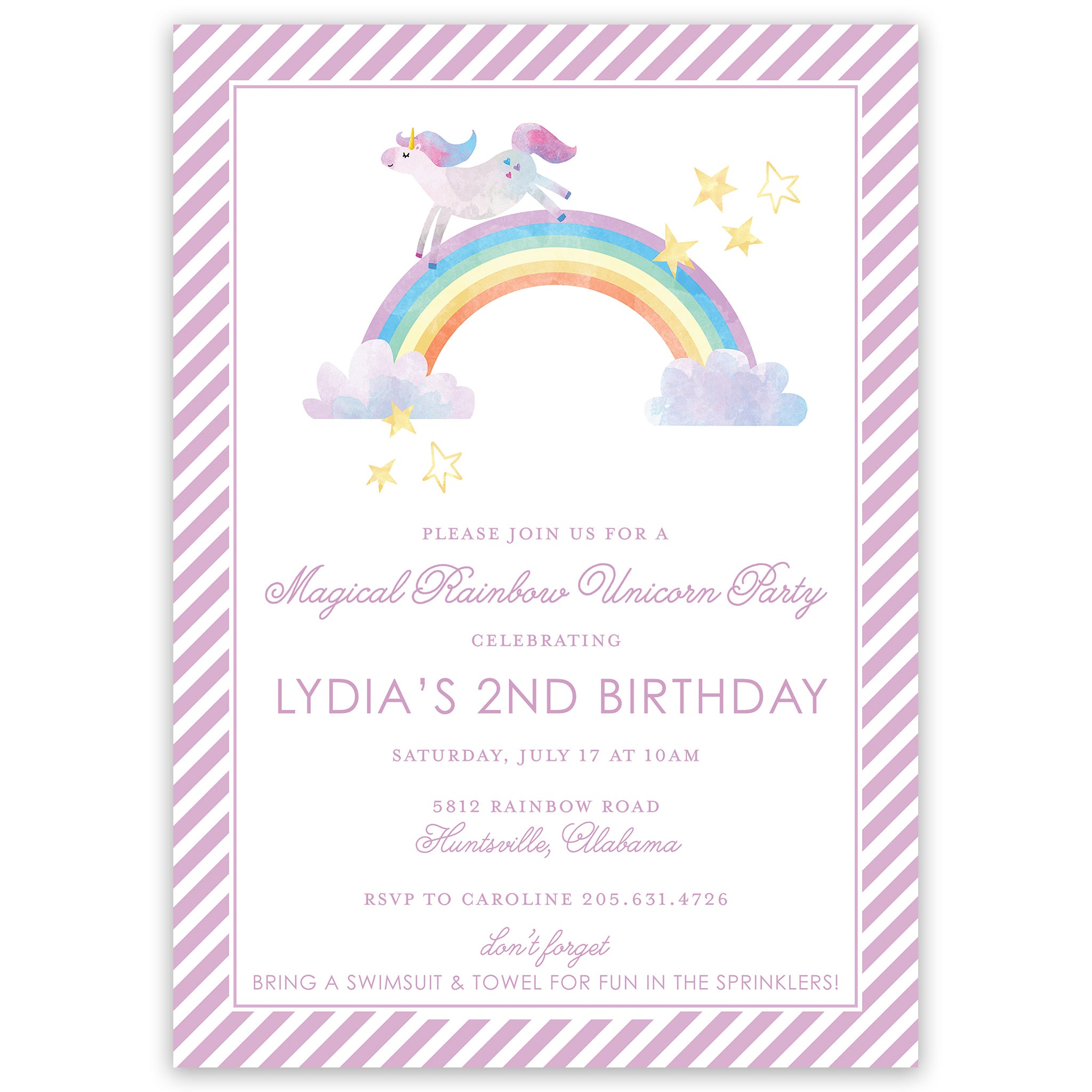 Unicorn Birthday Invitation