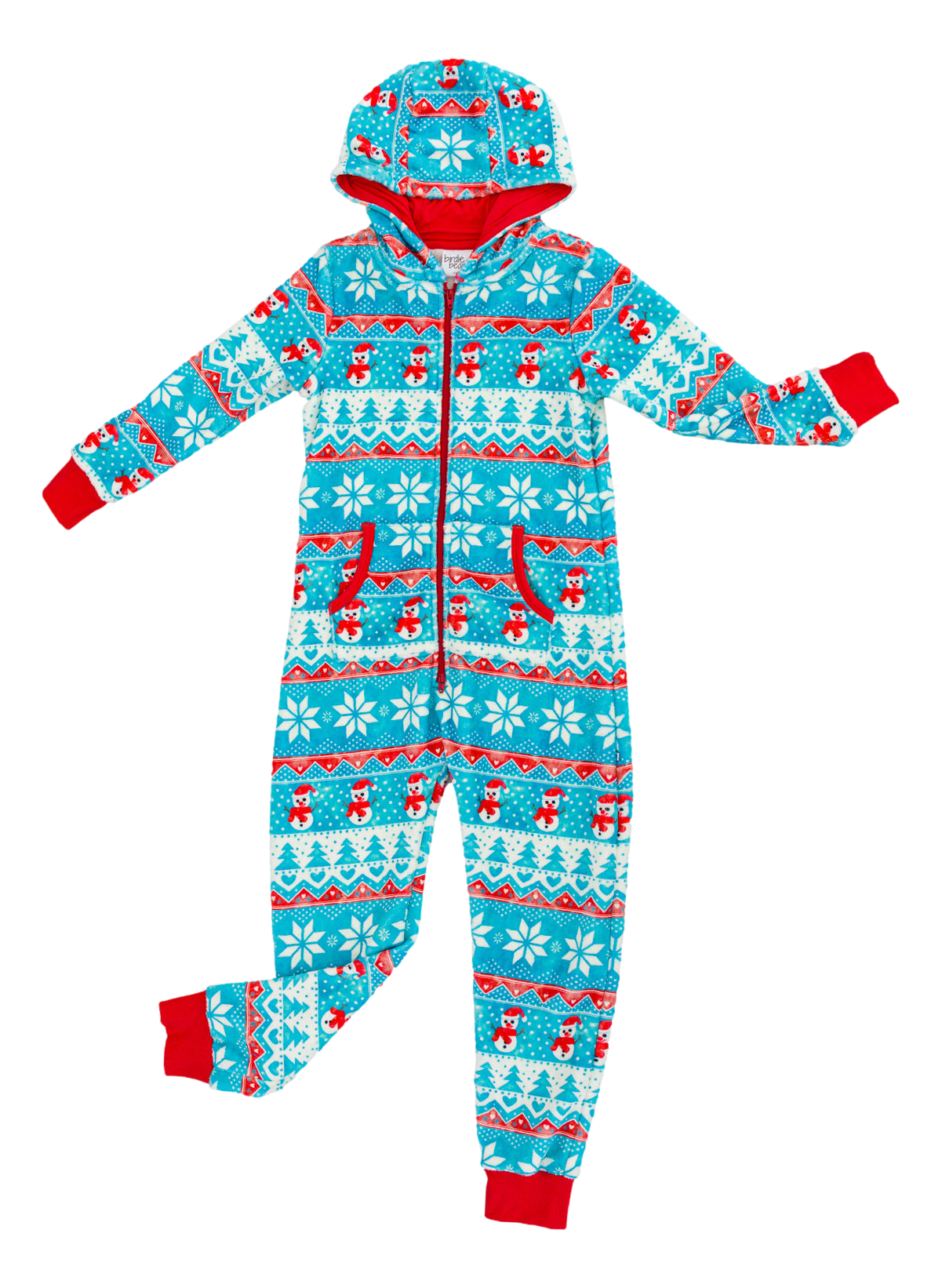 Frosty Fair Isle Microfleece Hooded Jumpsuit