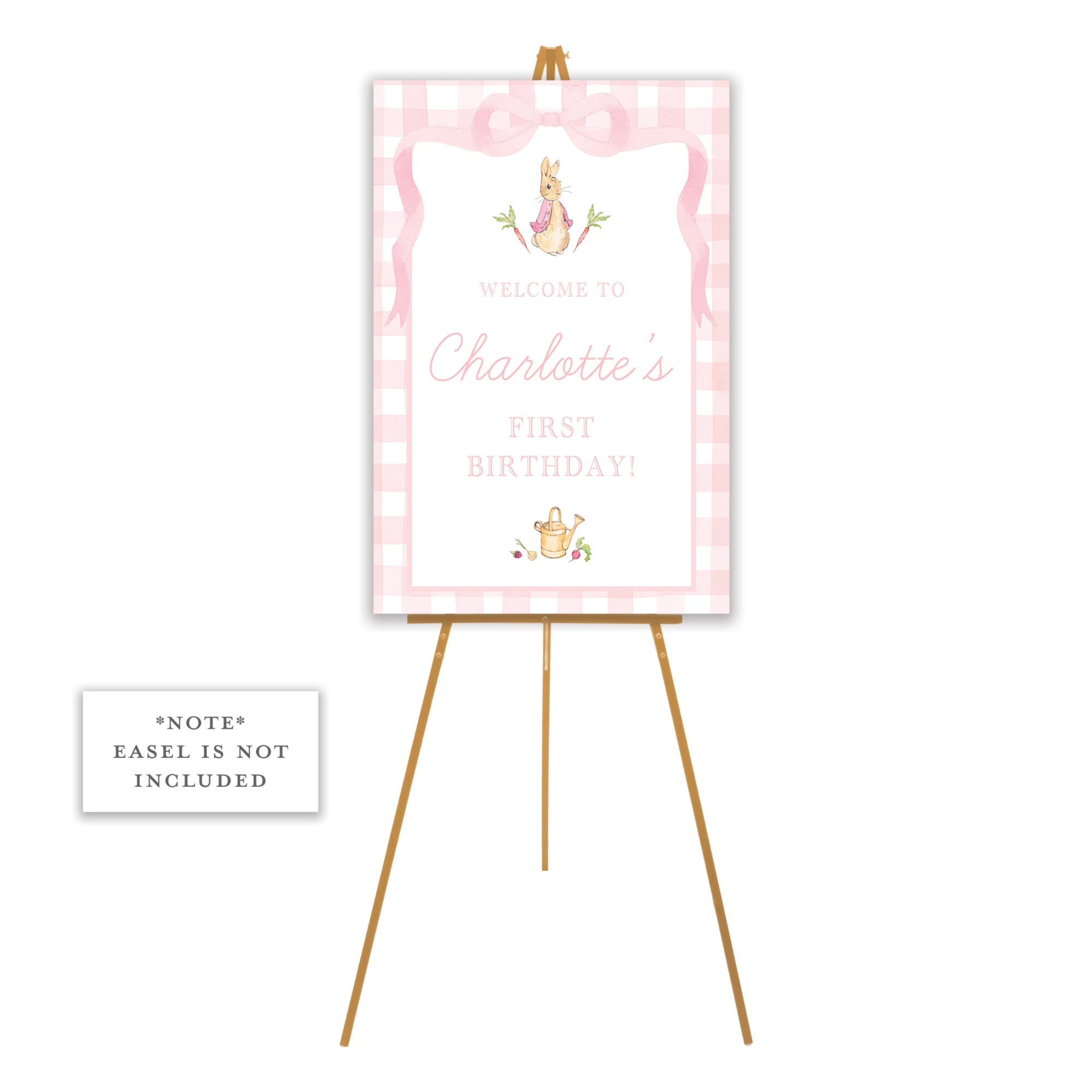 Pink Peter Rabbit Welcome Sign