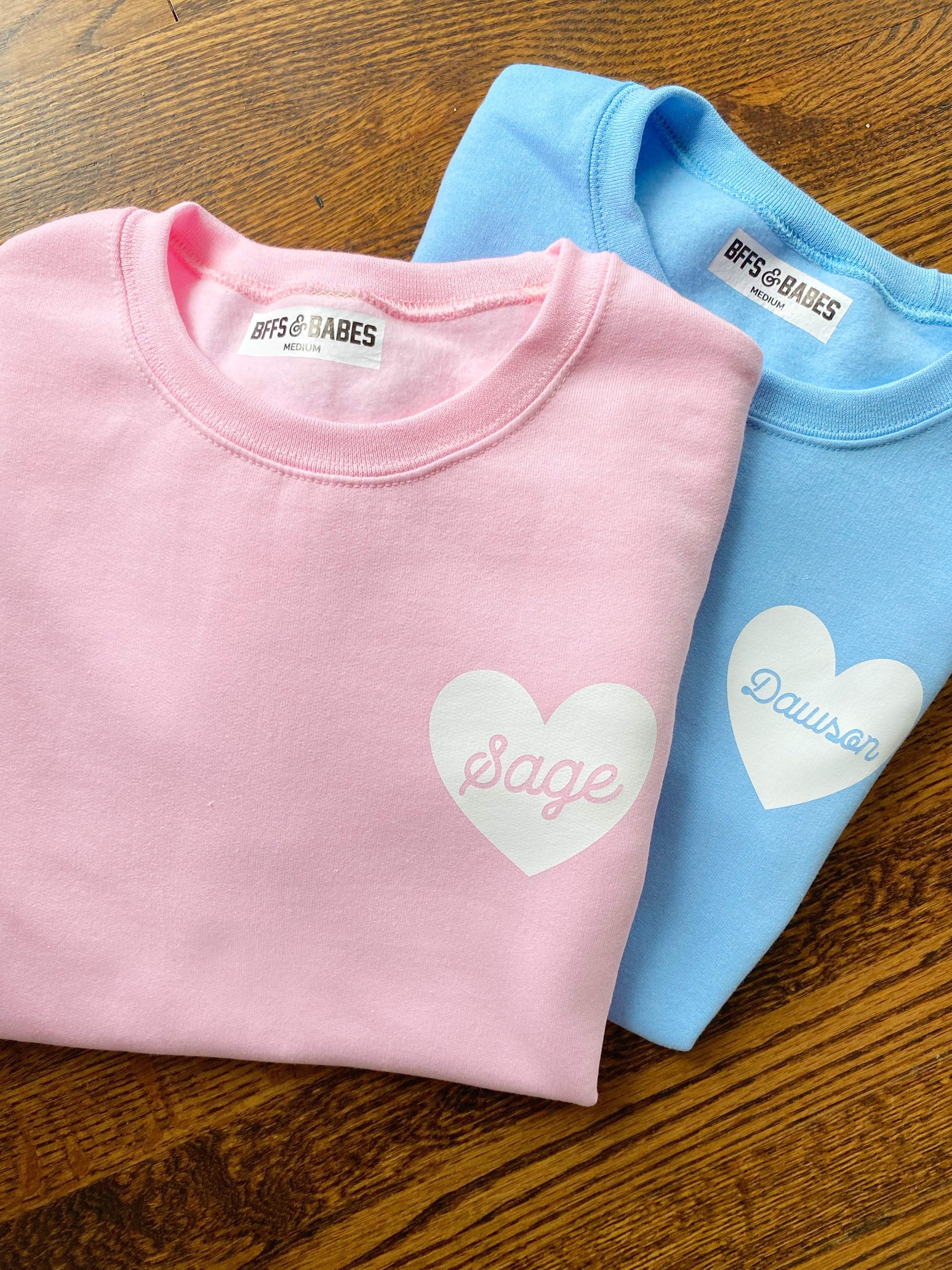 Heart U Most ♡ Light Pink Personalizable Script Heart Sweatshirt