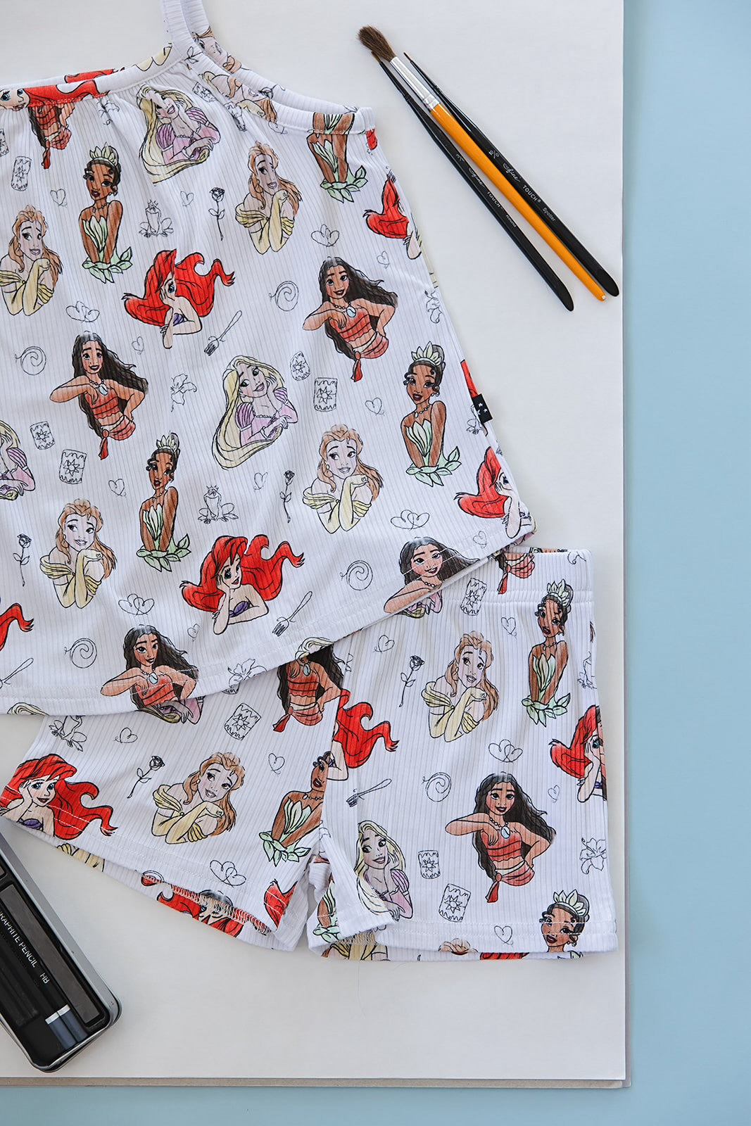 Doodle Princess (ribbed) - Tank Short Set