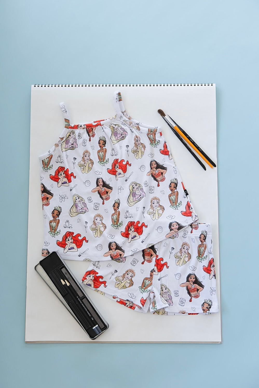 Doodle Princess (ribbed) - Tank Short Set