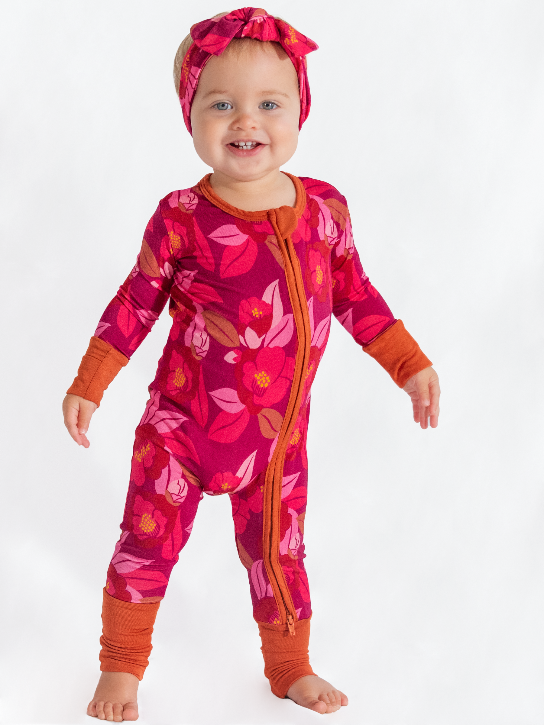 Fall Floral Zip Romper