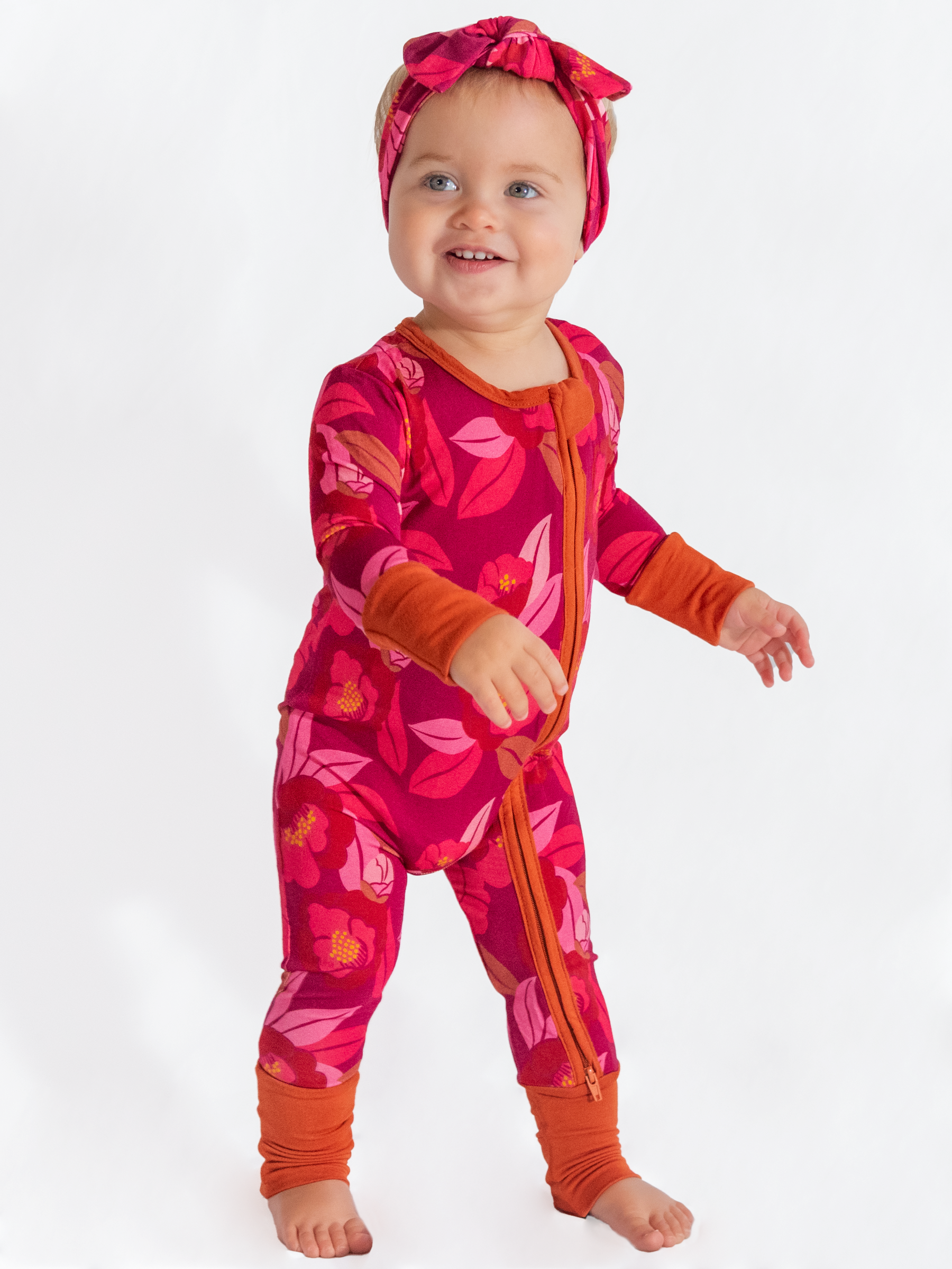 Fall Floral Zip Romper