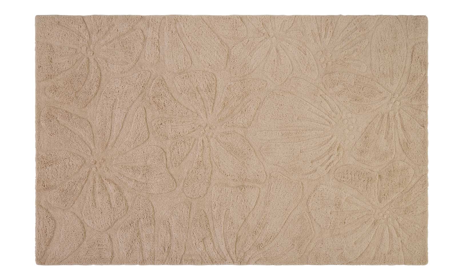 Floral Field Washable Wool Area Rug In Pink