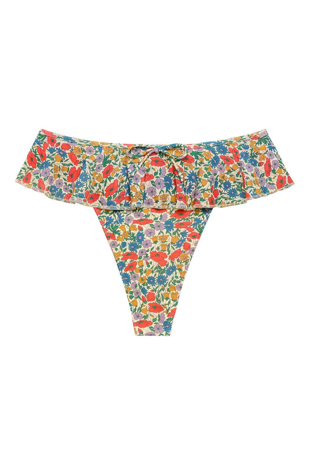 Florencia Floral Tamarindo Ruffle Bikini Bottom