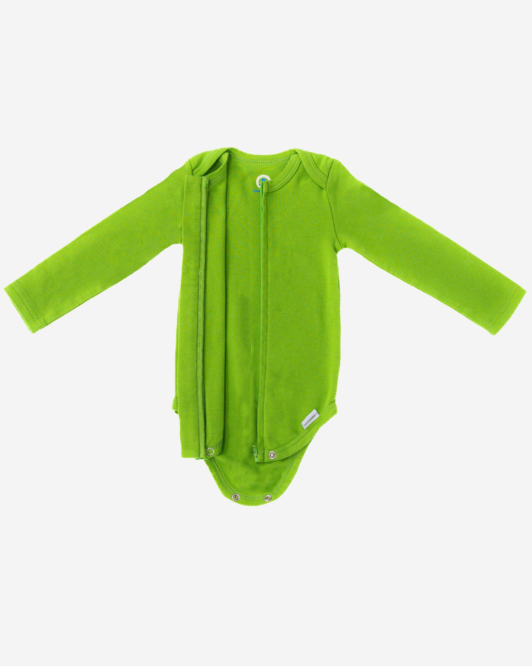 Long Sleeve Zipper Bodysuit In Forest, 3-6m