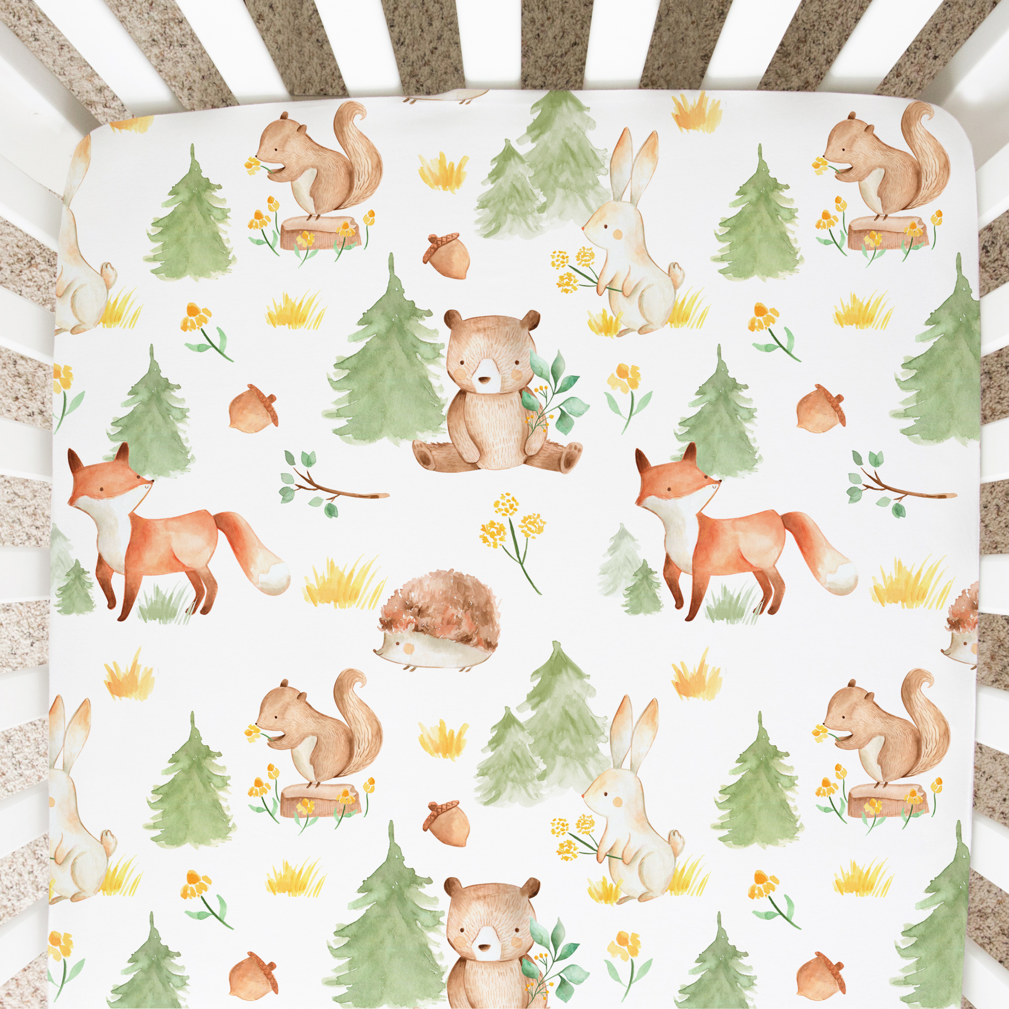 Forest Friends Fitted Crib Sheet