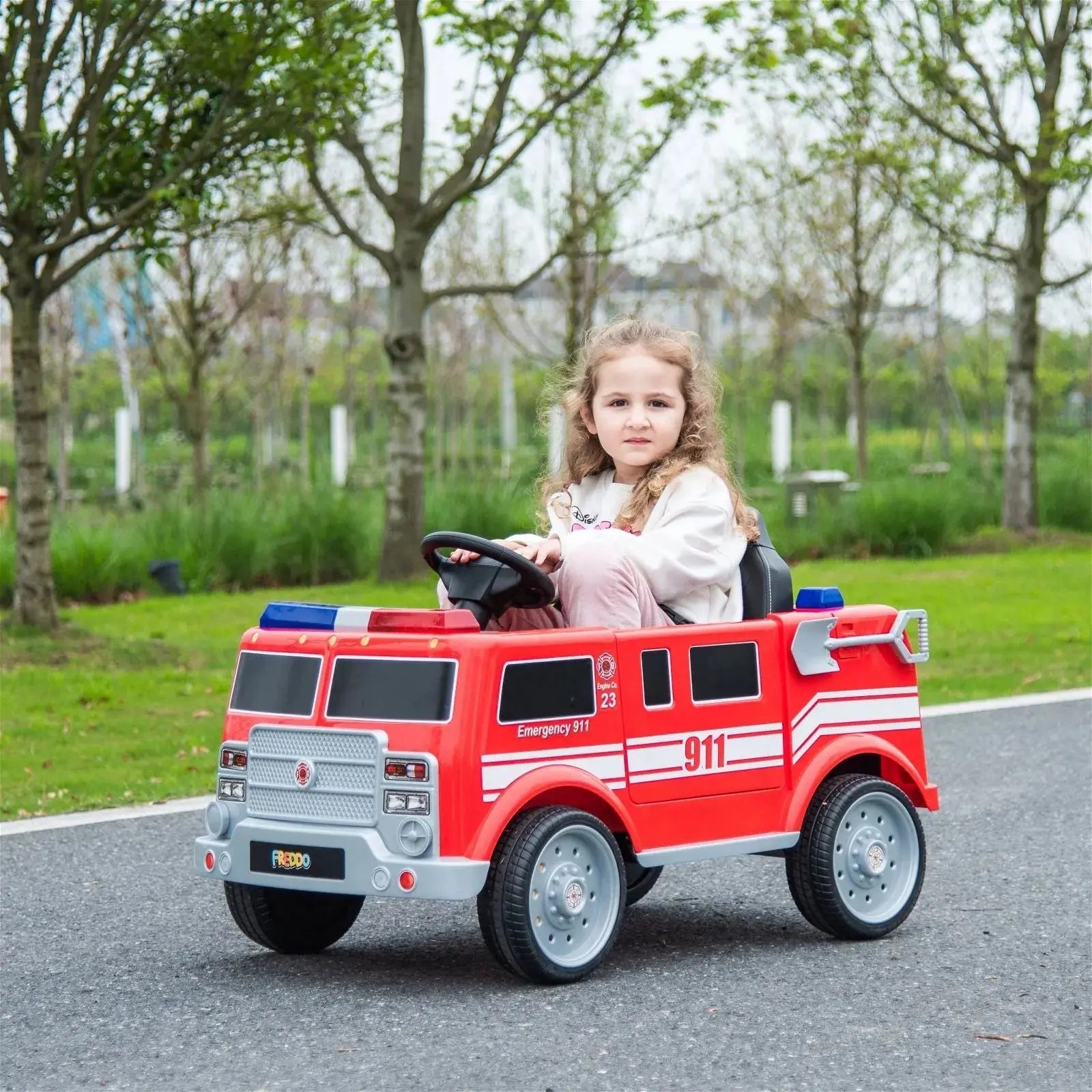 12v Freddo Fire Truck 1 Seater Ride On