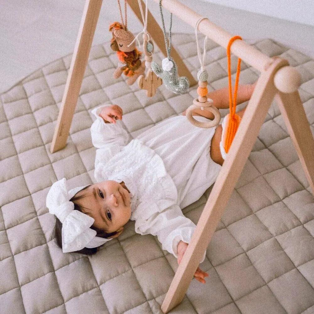 French Linen Baby Playmat - Cappuccino