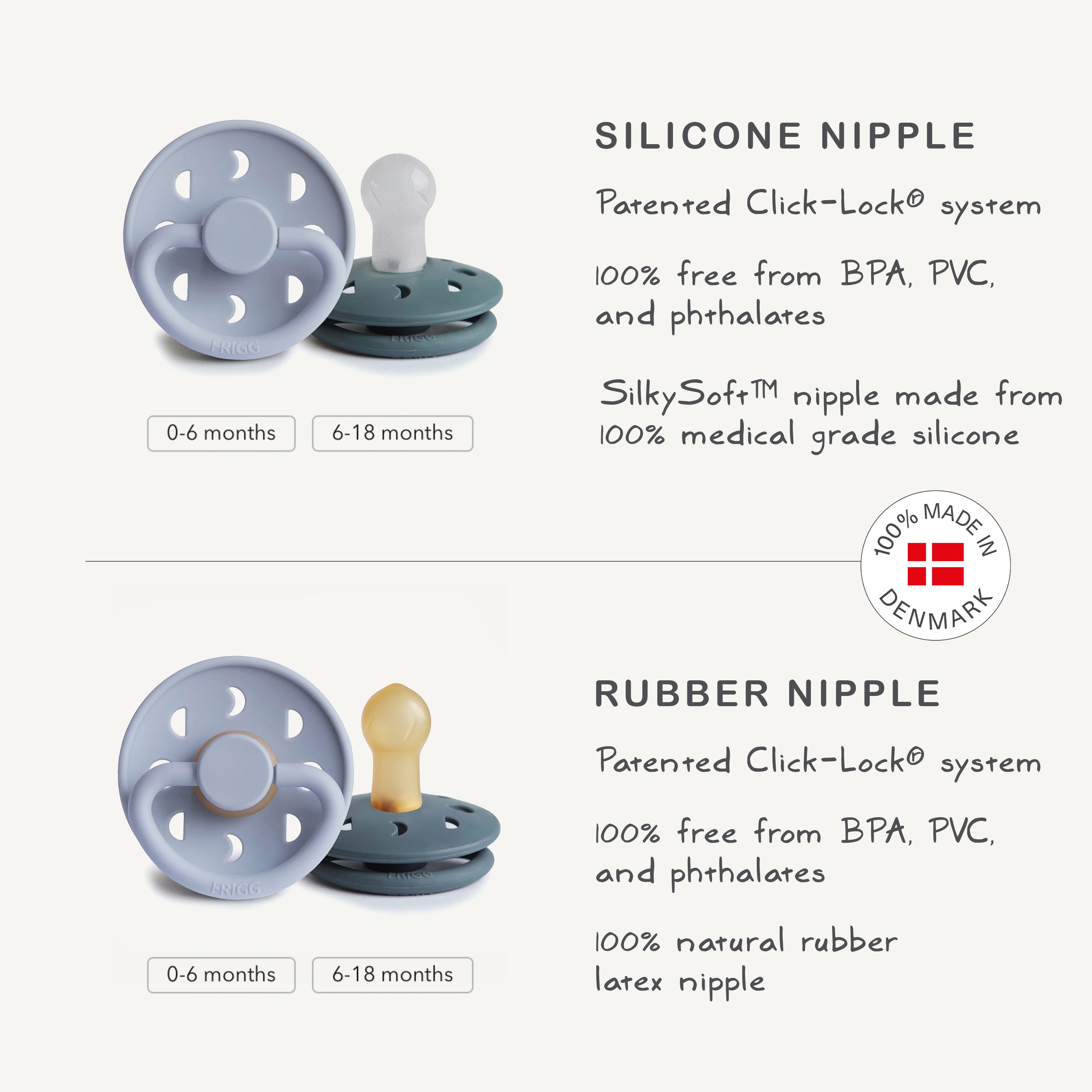 Frigg Moon Silicone Pacifier 2-pack
