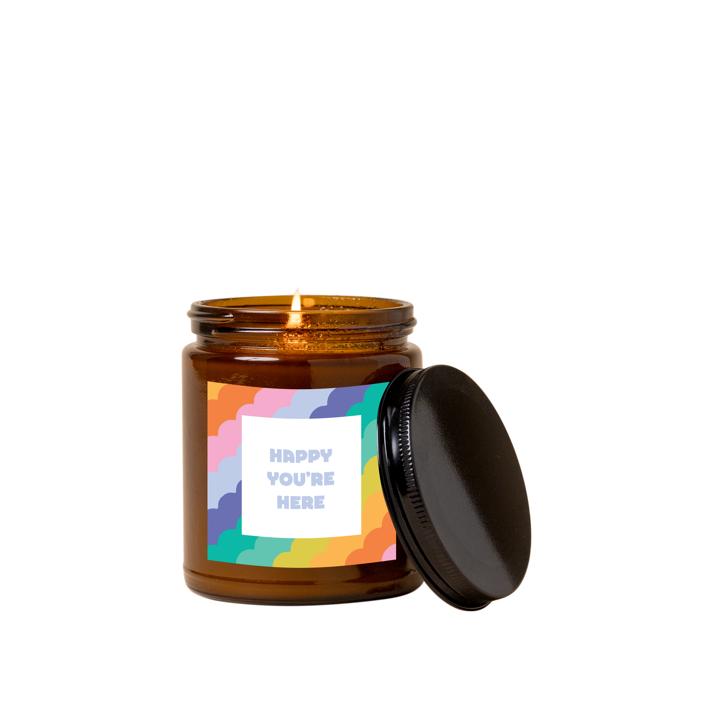 Candle Jar W/lid Amber - Delightful