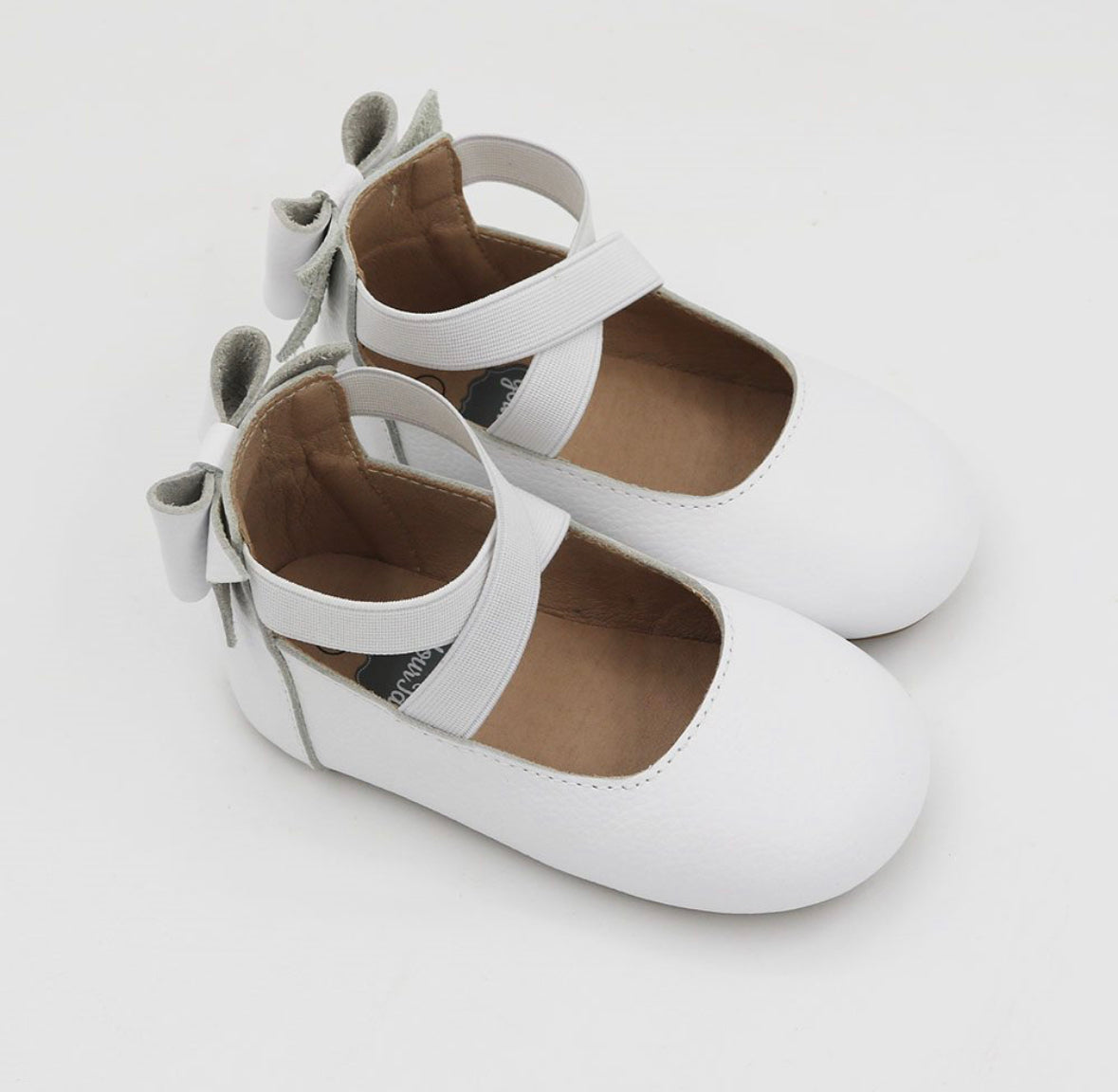 Bow Back Ballet Flats - White