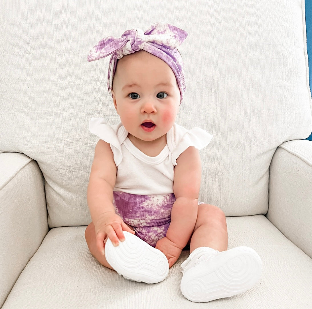 Purple Tie Dye Ribbed Bummies