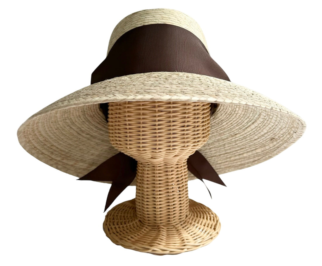 Wildflower Sun Hat - Chocolate Brown Wide & Short Grosgrain Ribbon