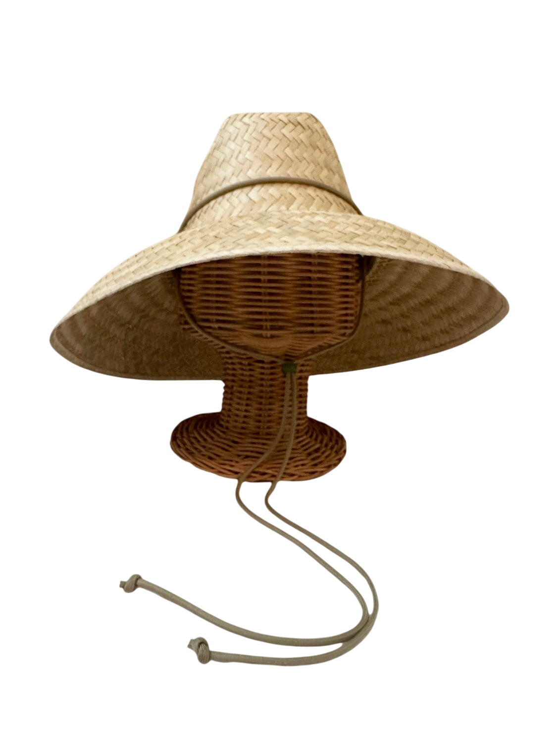 Begonia Sun Hat - Khaki Hat Lanyard With Jade Gemstone Toggle