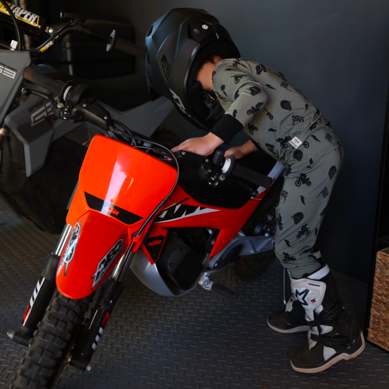 Green Moto 2-piece Bamboo Jammies