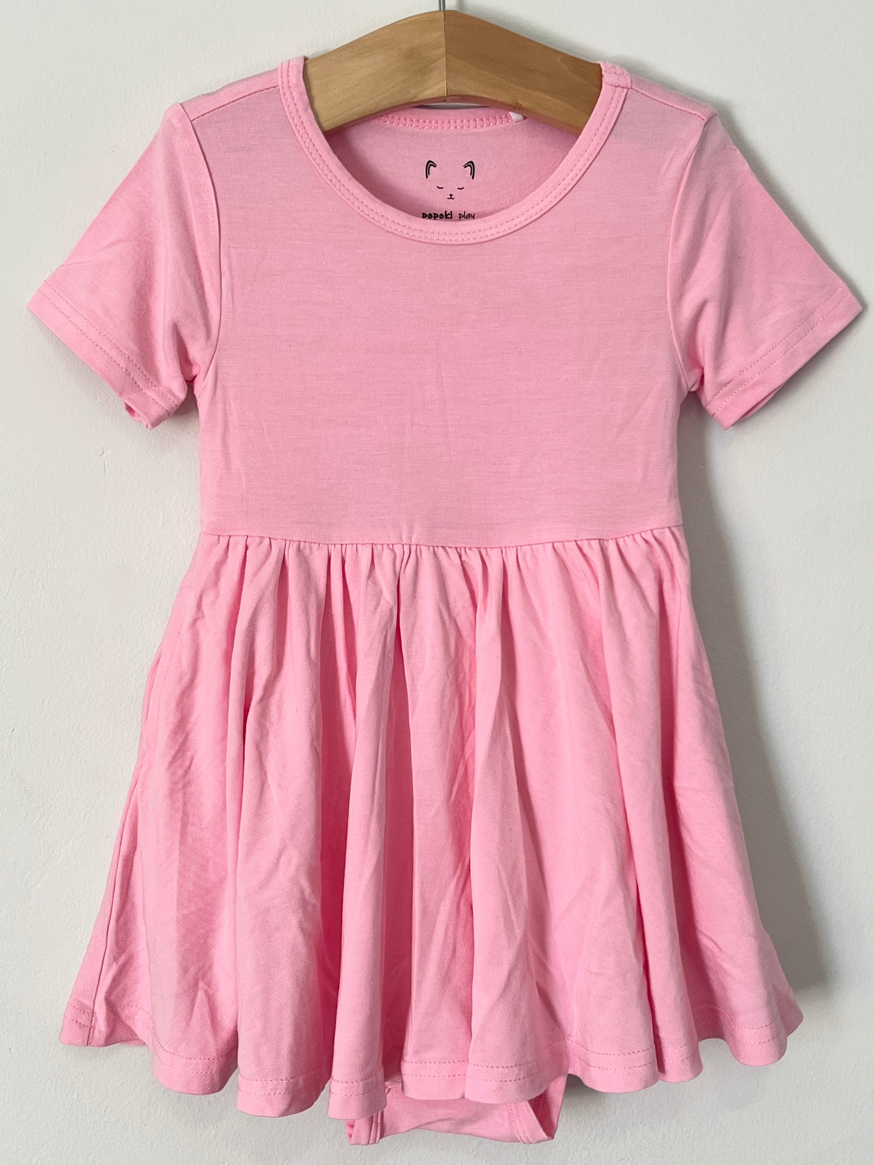 Tea Rose Pink Bamboo Twirl Dress With Pockets