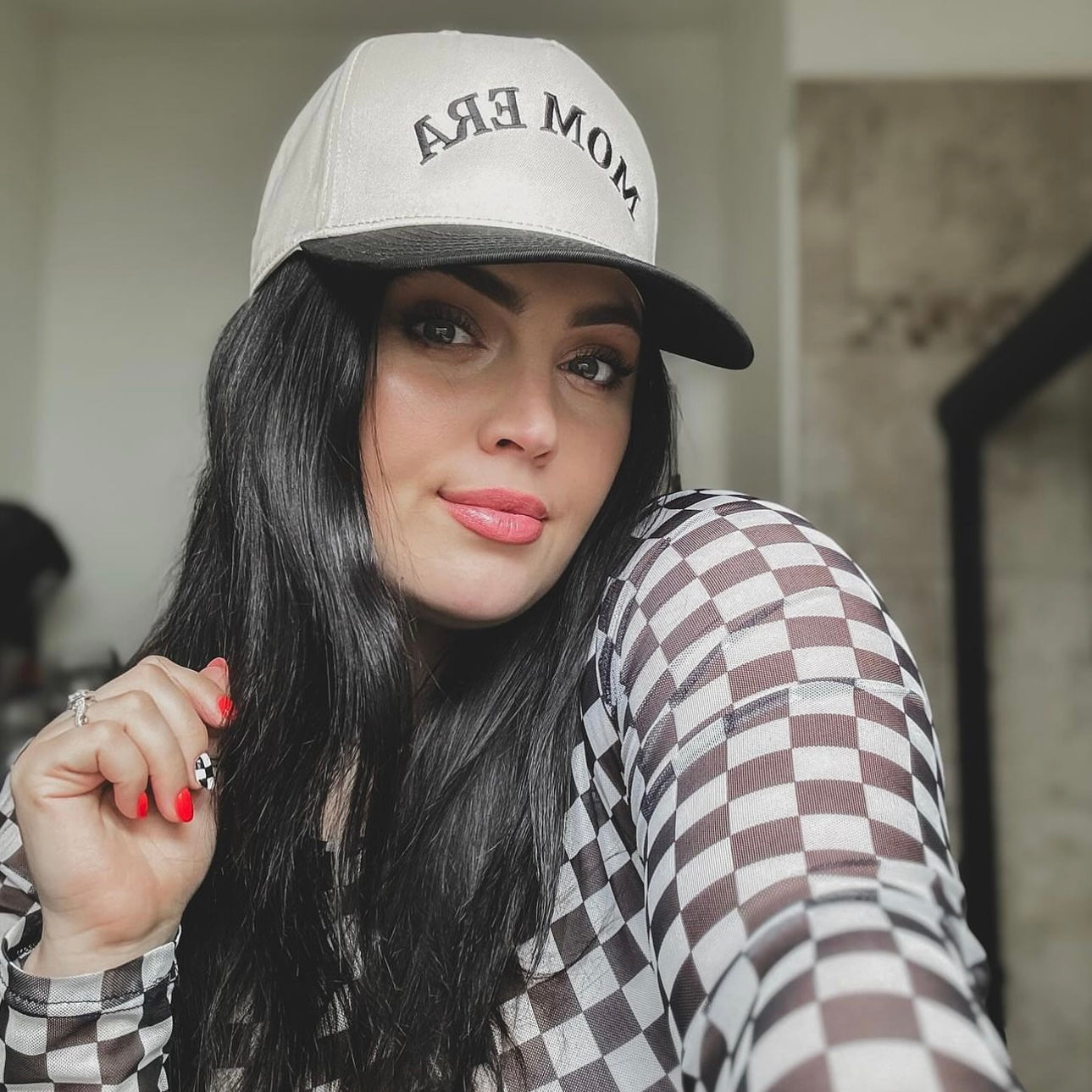 Mom Era Cap // Black & Cream