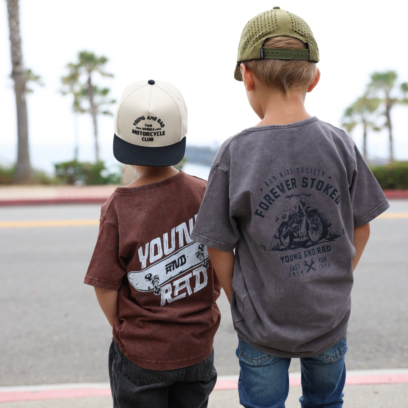 Stoked Moto Tee // Grey