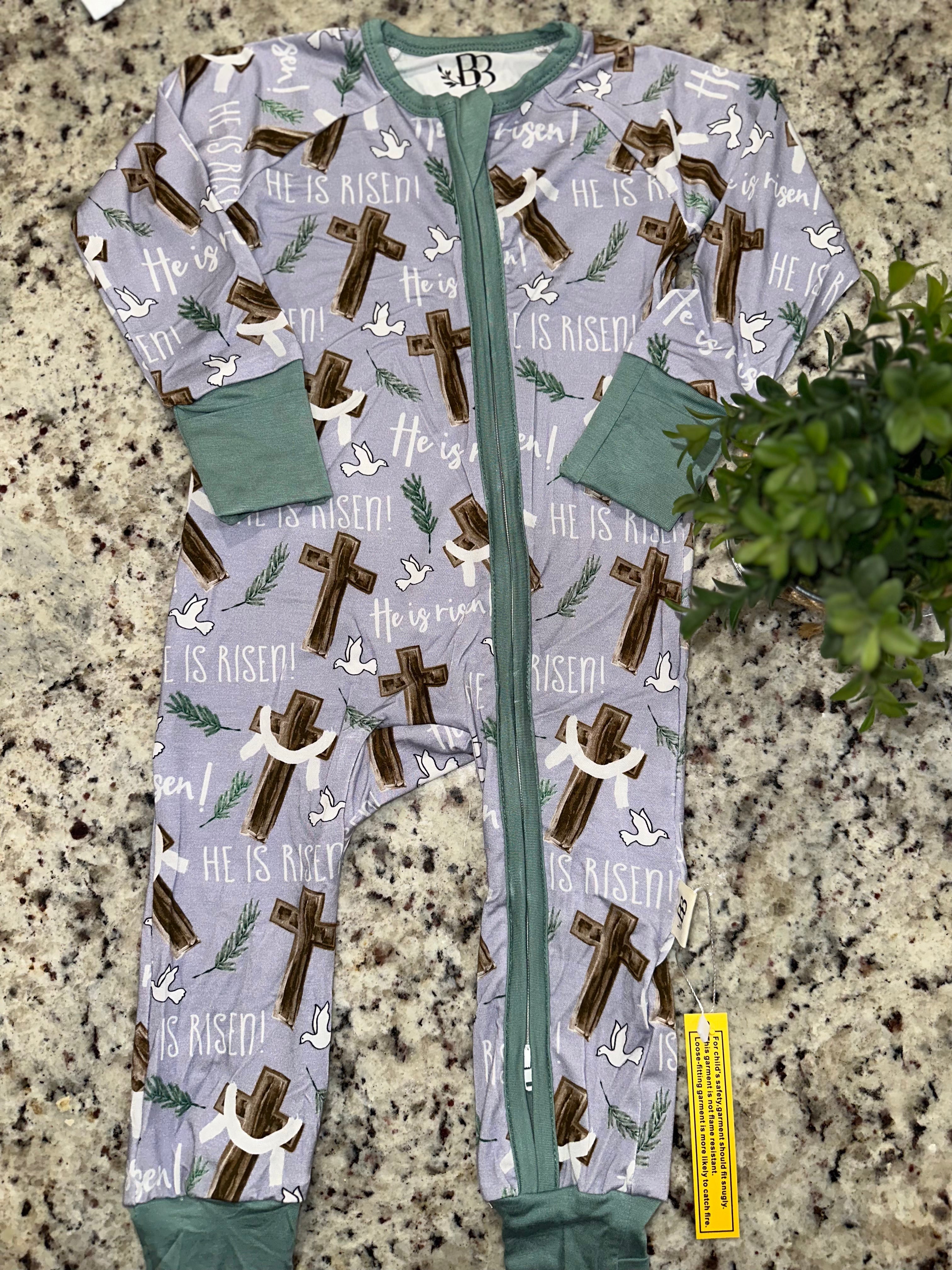 Blue He Is Risen Bamboo Zippy