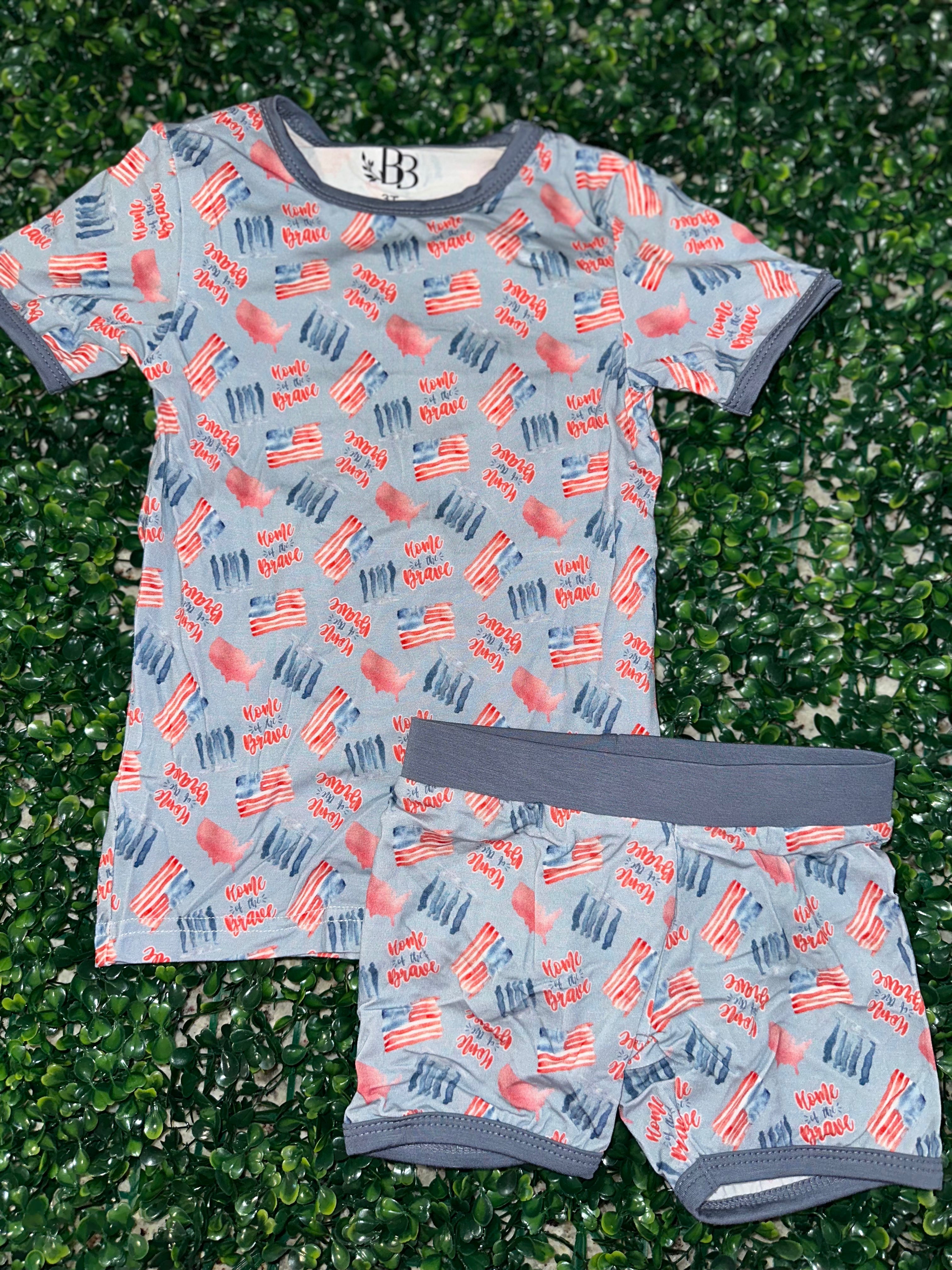 Home Of The Brave Bamboo Shorts Set