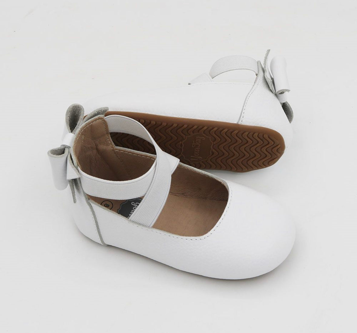 Bow Back Ballet Flats - White