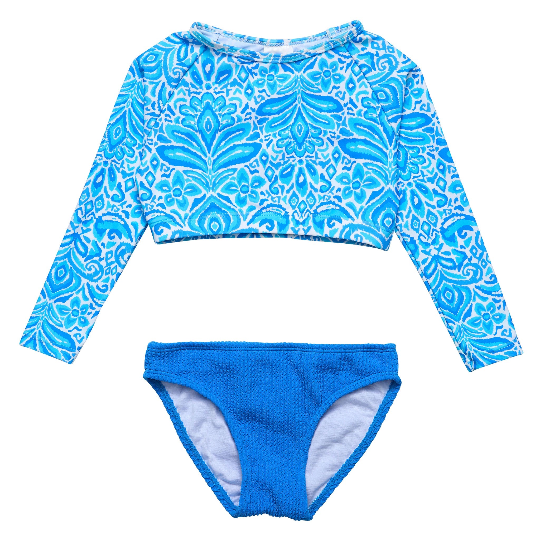 Santorini Blue Crop Ls Rash Set